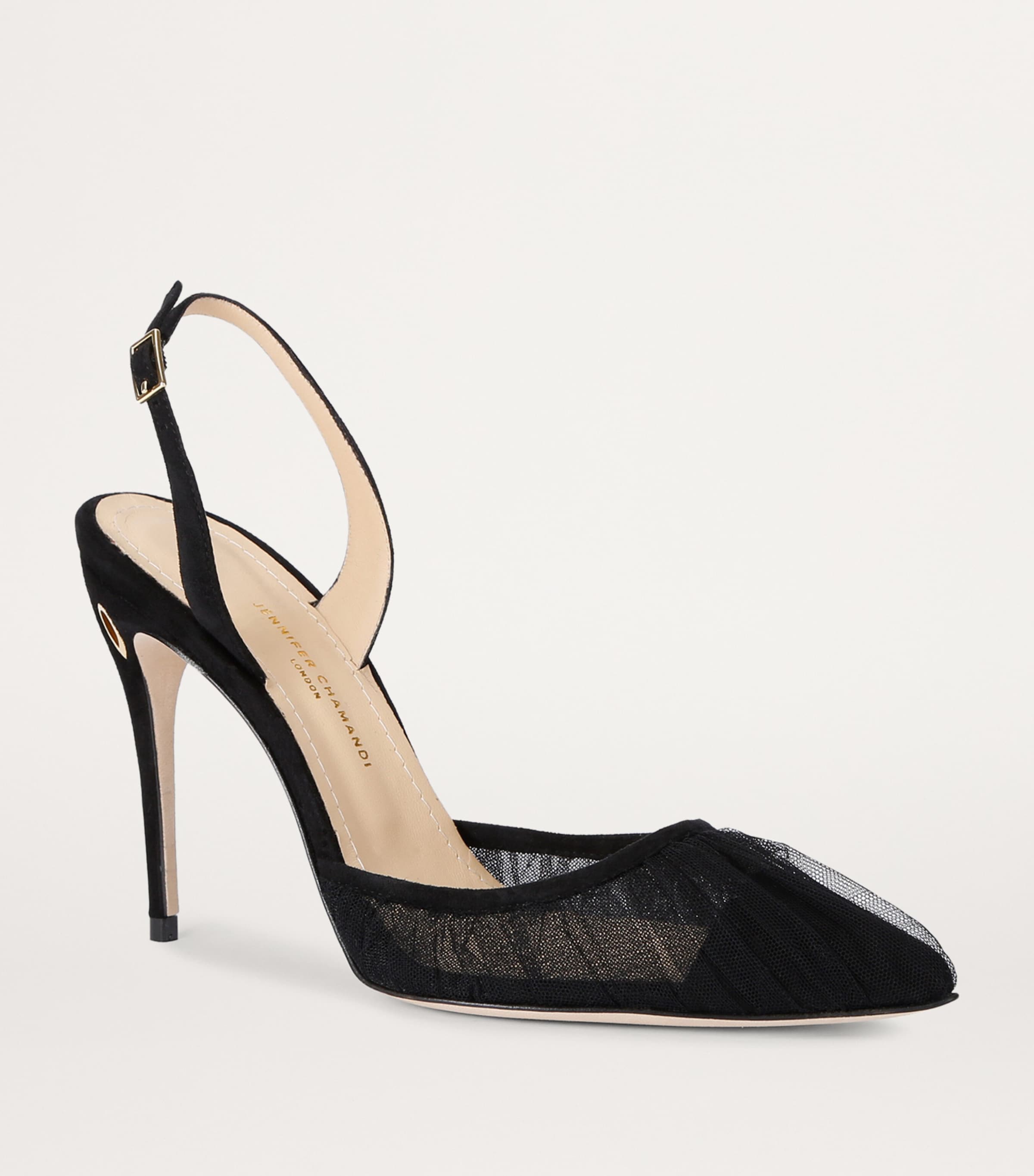 Tulle Vittorio Slingback Pumps 105 BLACK Image 3