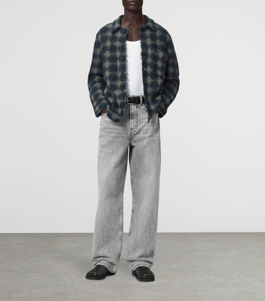 AllSaints Mens Rivet Slouch Tapered Jeans Washed Grey Image 7