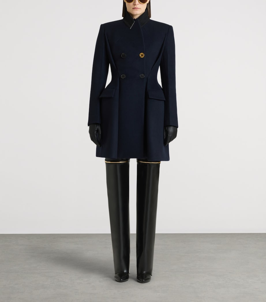 Givenchy Womens Wool-Cashmere Peplum Coat Image 1