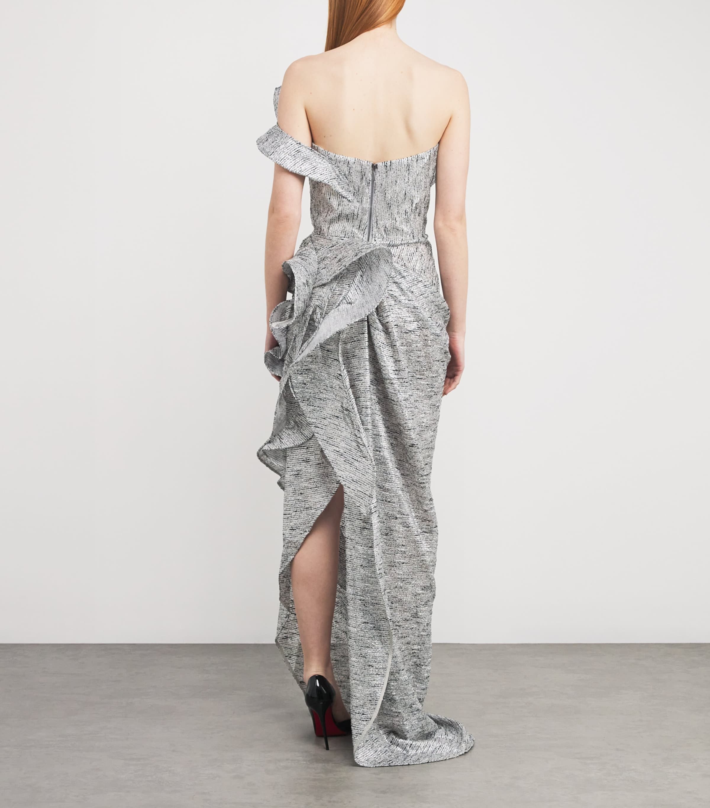 Maticevski Silver Tweed Satellite Wave Gown | Harrods MX