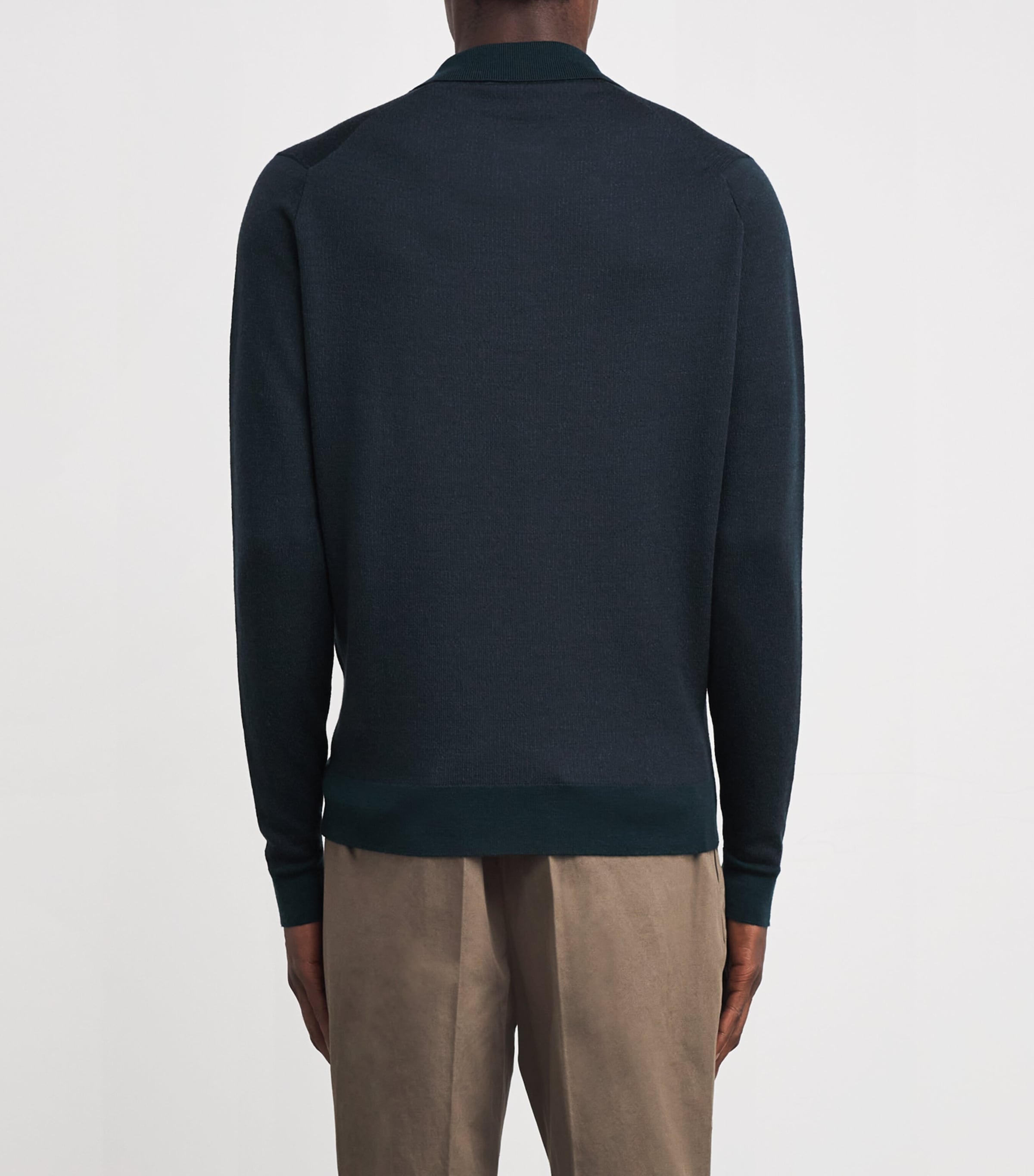 Extra Fine Merino Herbie Long-Sleeve Polo Shirt RICHARDSON GREEN Image 4