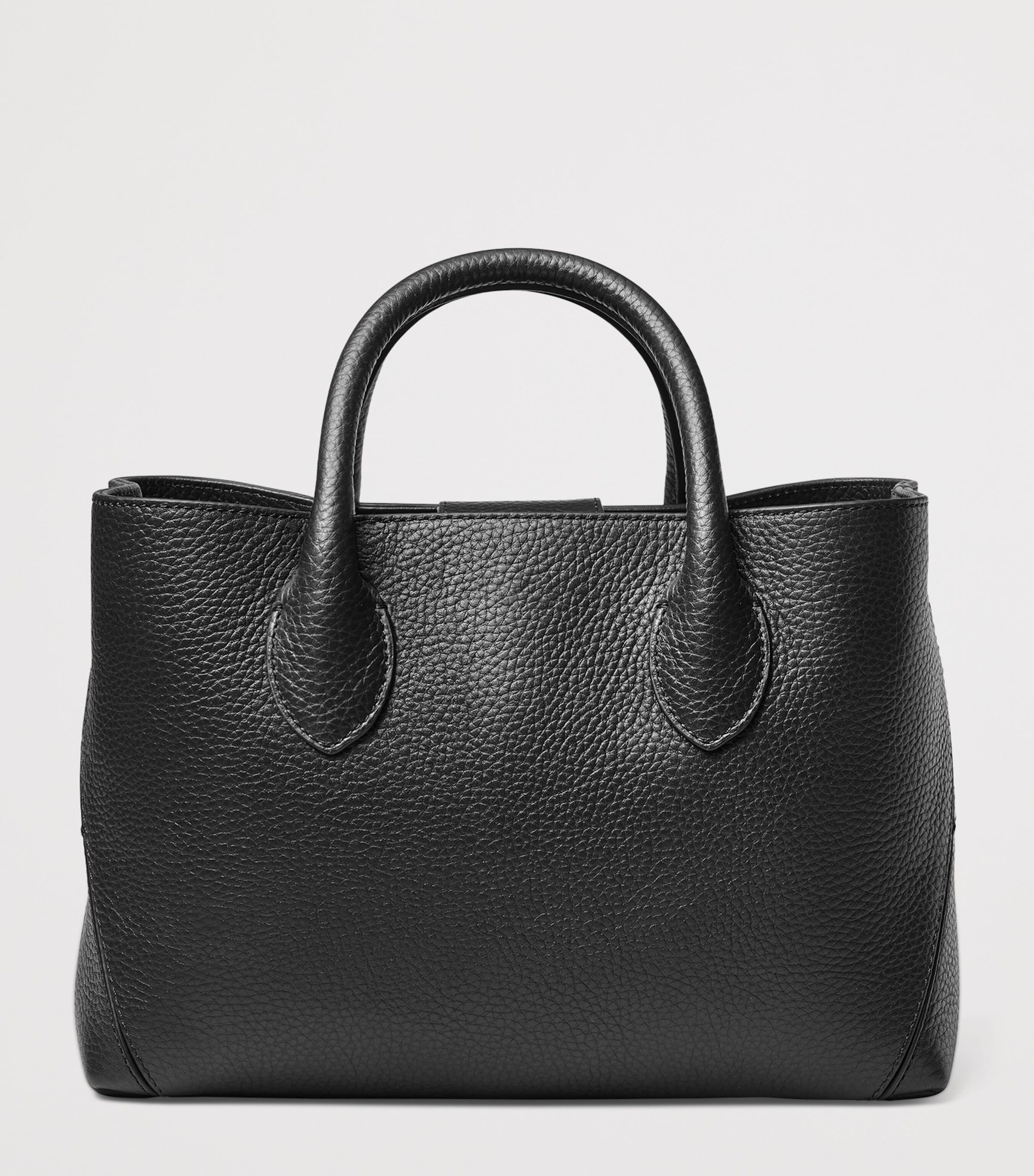 Midi Leather London Tote Bag BLACK Image 3