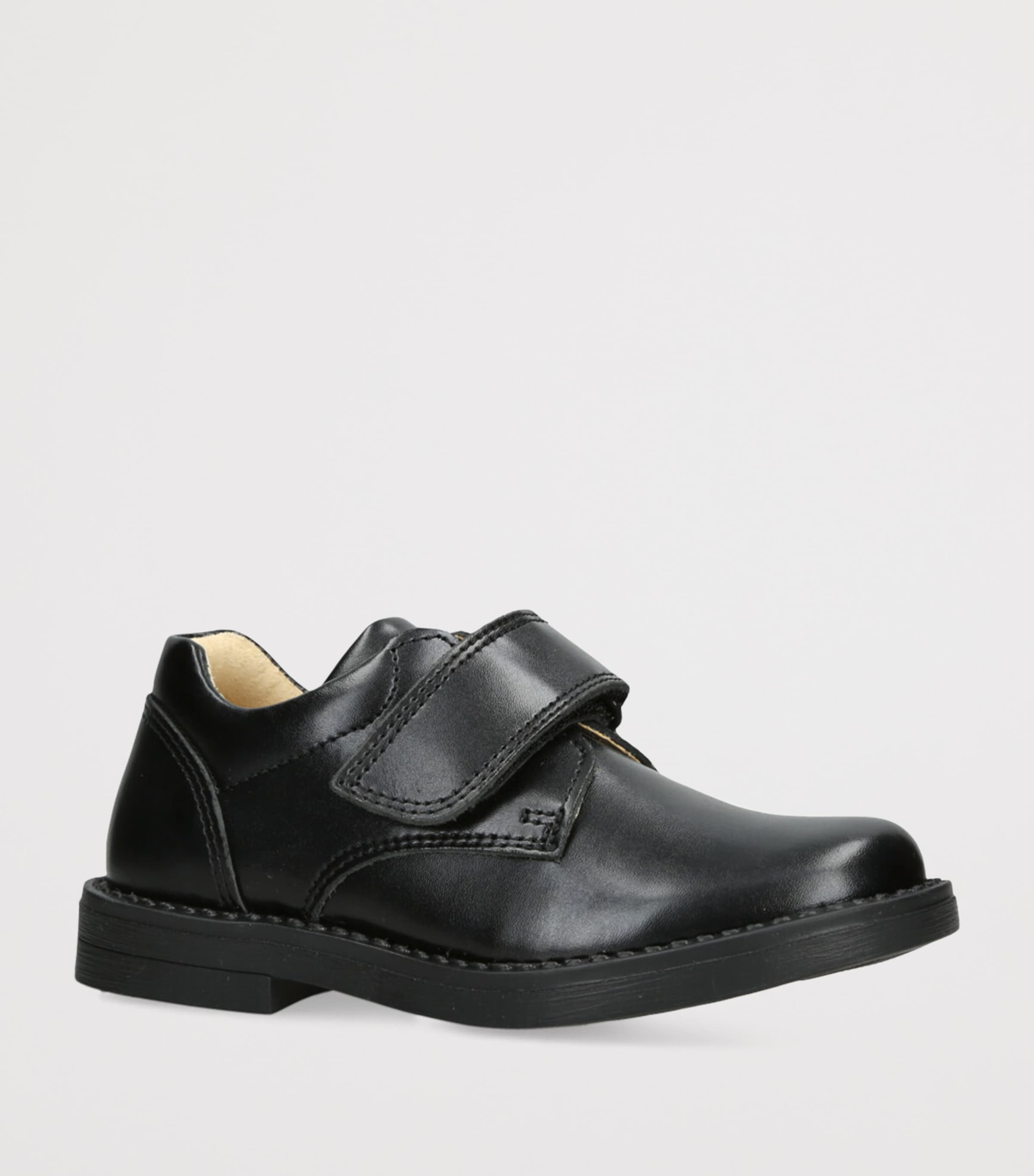 Trotters Leather George School Shoes Black Image 3