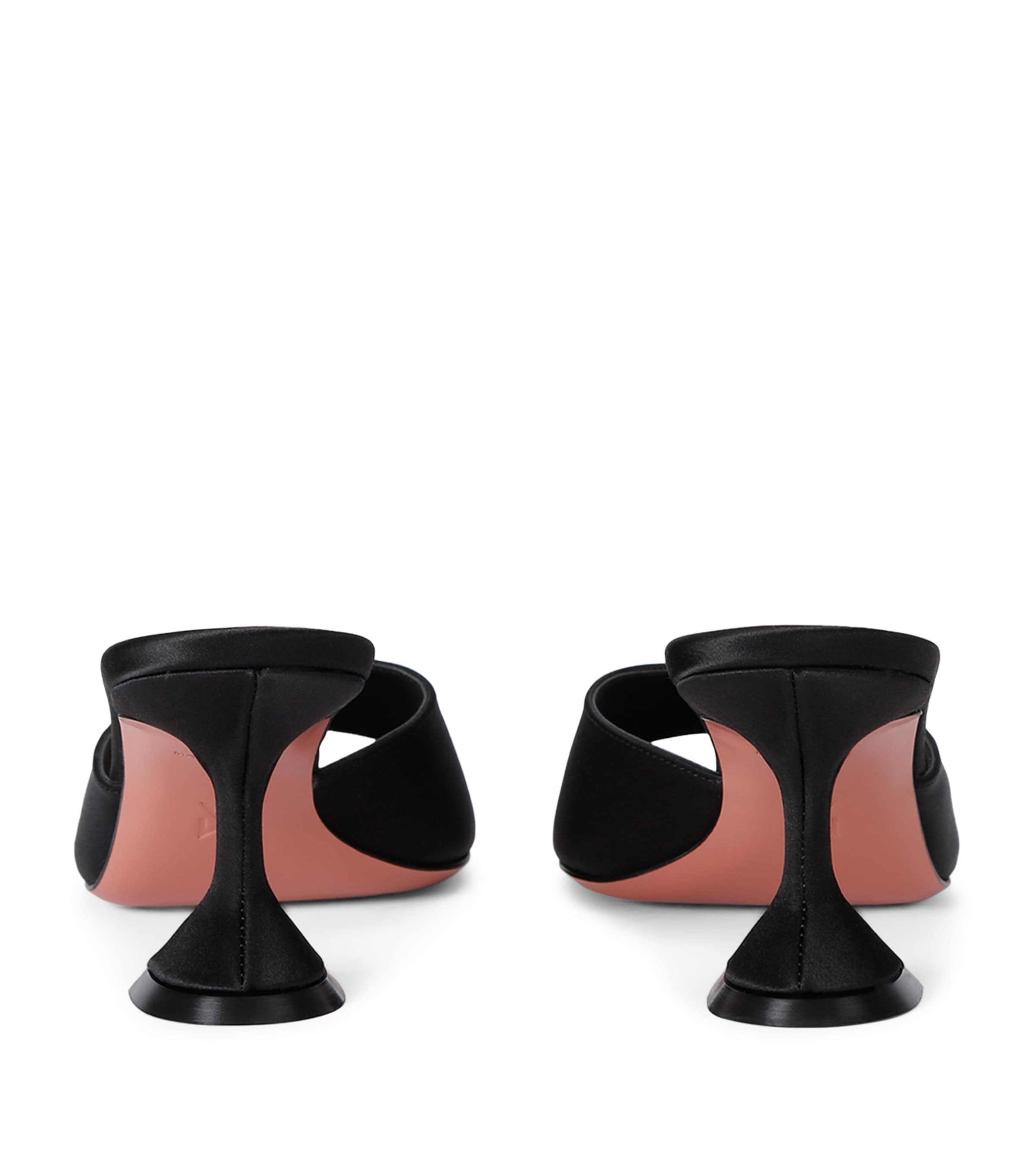 Amina Muaddi Satin Lupita Mules 70 Black Image 2
