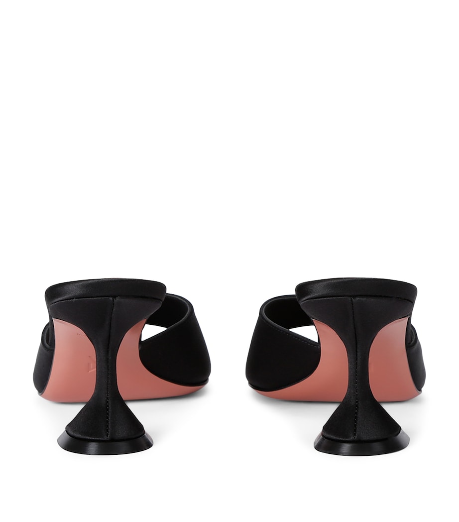 Amina Muaddi Satin Lupita Mules 70 Black Image 2