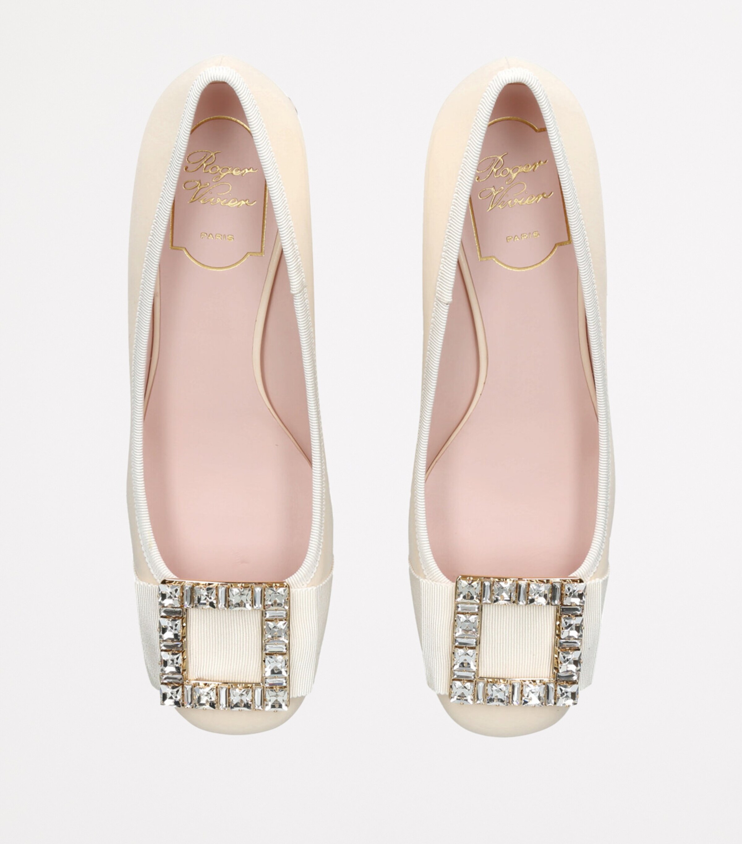 Roger Vivier Leather Très Vivier Strass Heeled Mules 45 Cream Image 4