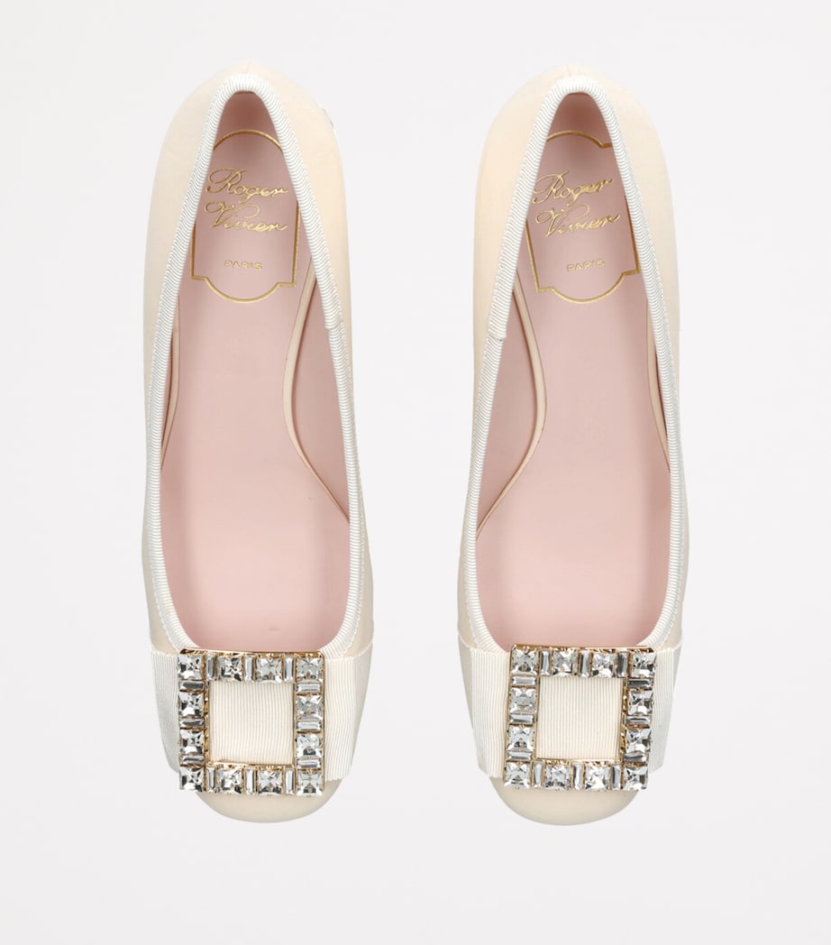 Leather Très Vivier Strass Heeled Mules 45 CREAM Image 4