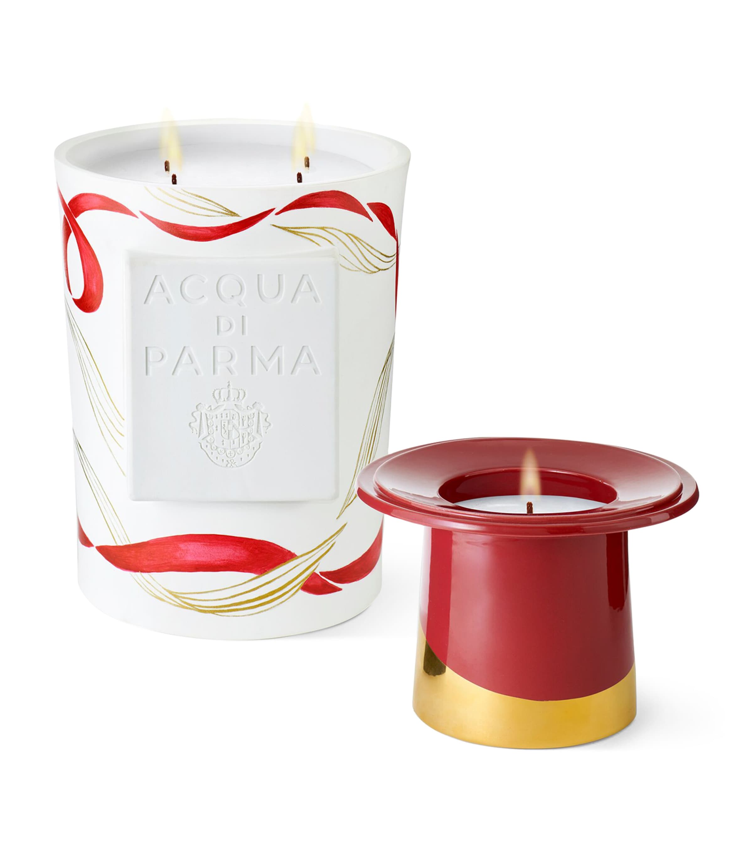 ACQUA DI PARMA LEGÀMI CHAPEAU! ZAFFERANO AND LUCE DI ROSA SCENTED CANDLE SET 