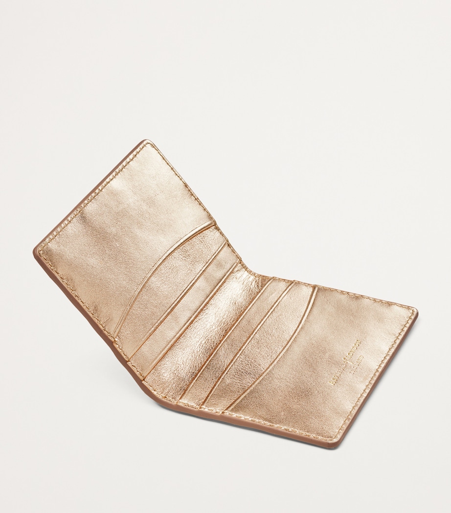 Leather Double Fold Card Holder CHAMPAGNE METALLIC Image 4