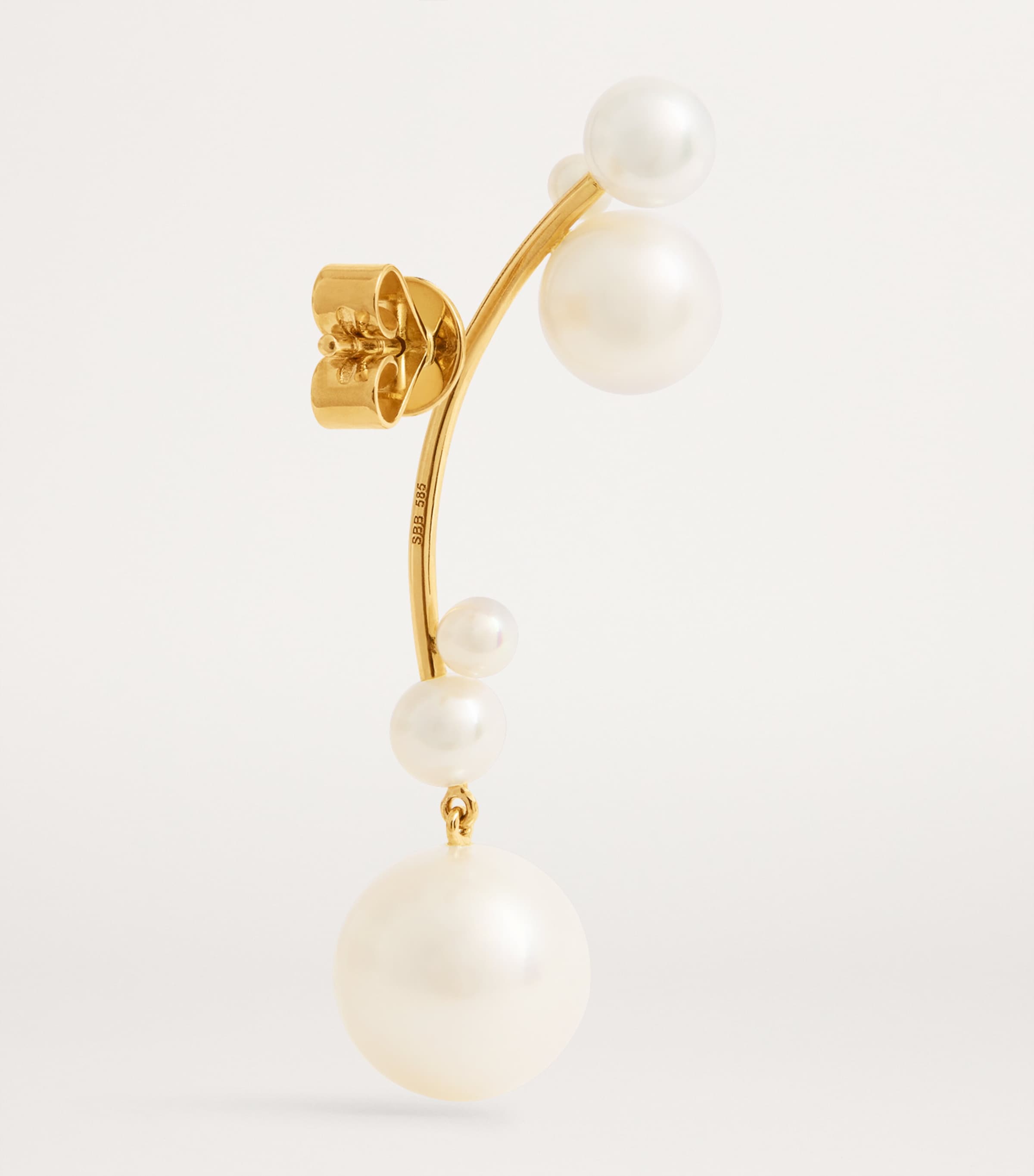 Yellow Gold and Pearl Grand Stella Perle Single Earring (Right) YELLOW GOLD Image 4
