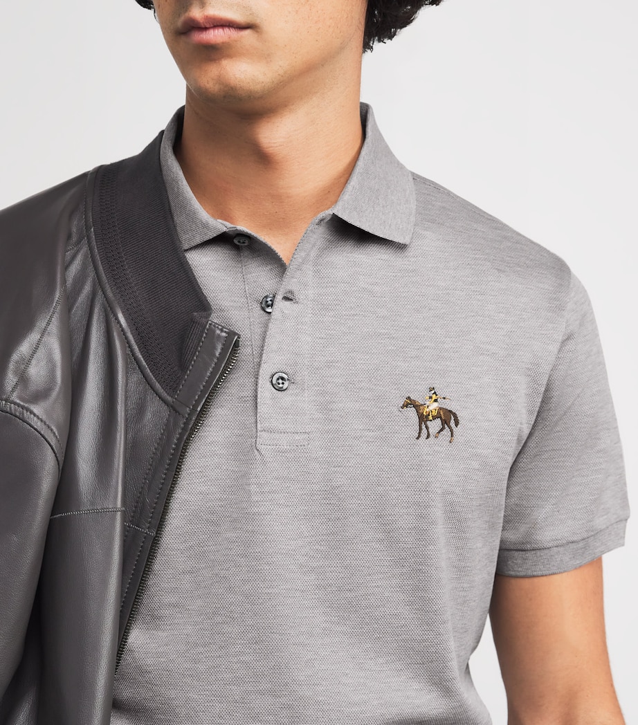 Cotton Logo Polo Shirt CLASSIC LIGHT GREY Image 6