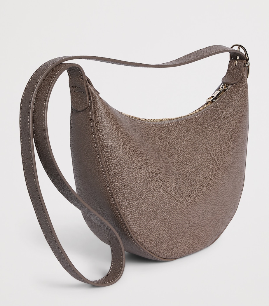 Longchamp Leather Le Foulonné Cross-Body Bag Taupe Image 3