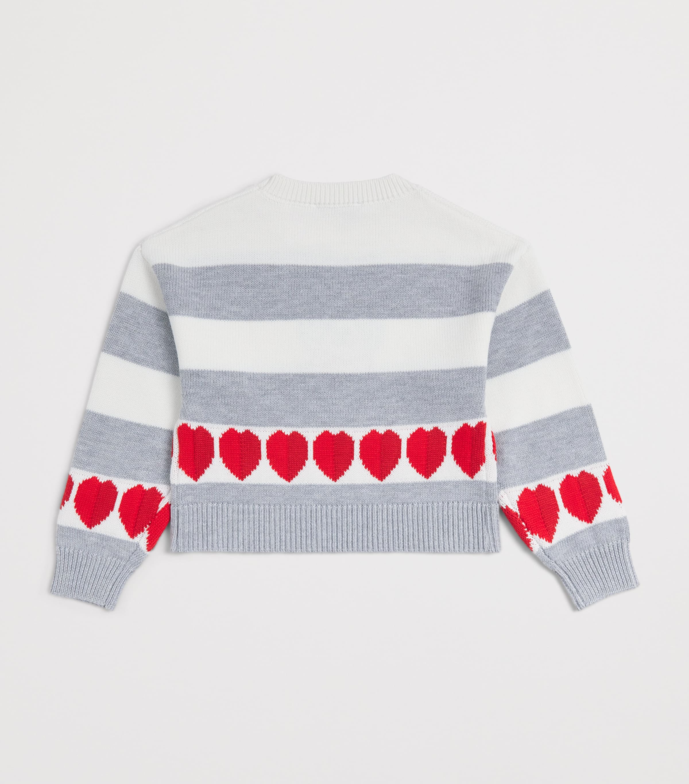 Monnalisa Stripe Teddy Bear Sweater (2-12 Years) Panna+grigio Image 2