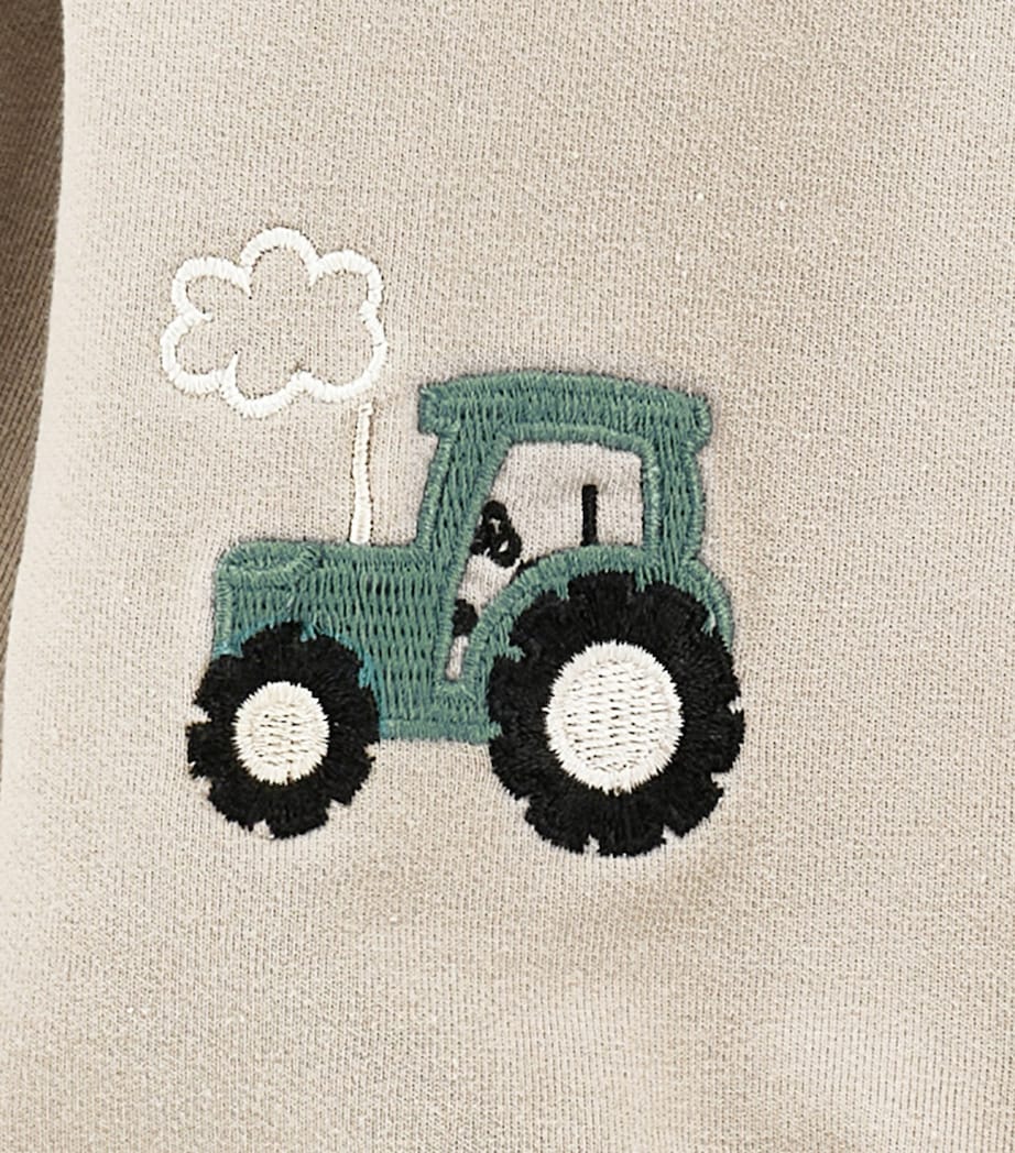 Stretch-Cotton Embroidered Hoodie (3-36 Months) ECRU+BIANCO Image 3