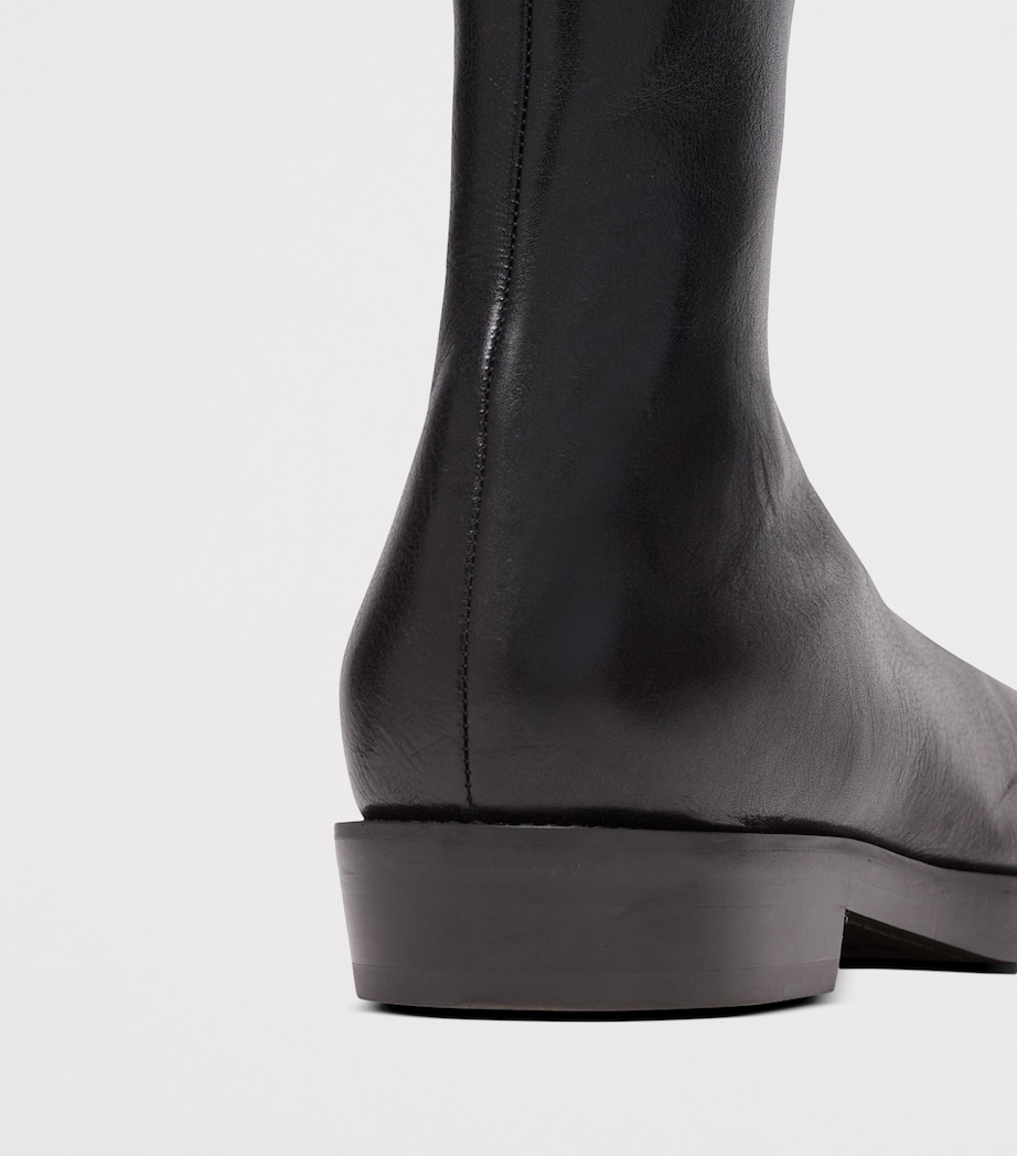 Leather Square Toe Boots 0PA NOIR Image 6