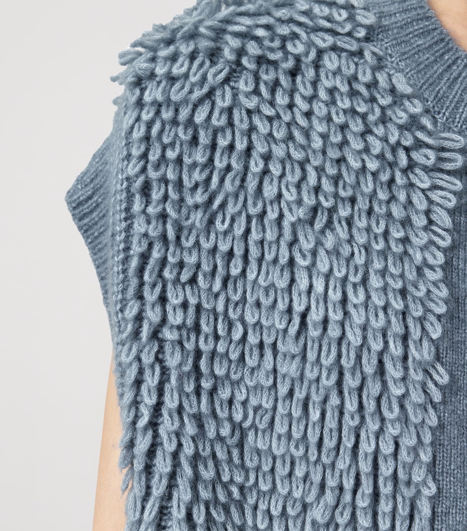 Wool-Blend Open-Front Elias Gilet SLATE BLUE Image 7