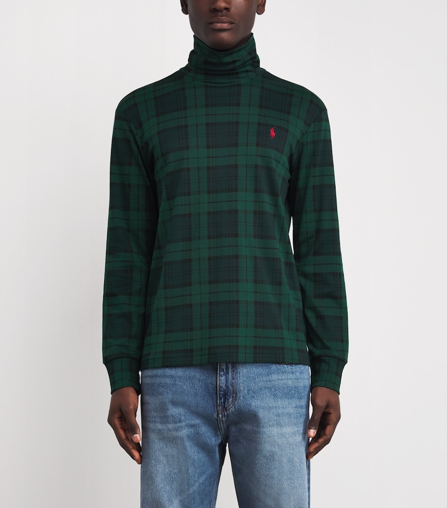 Cotton Plaid Rollneck Top MULTI Image 3