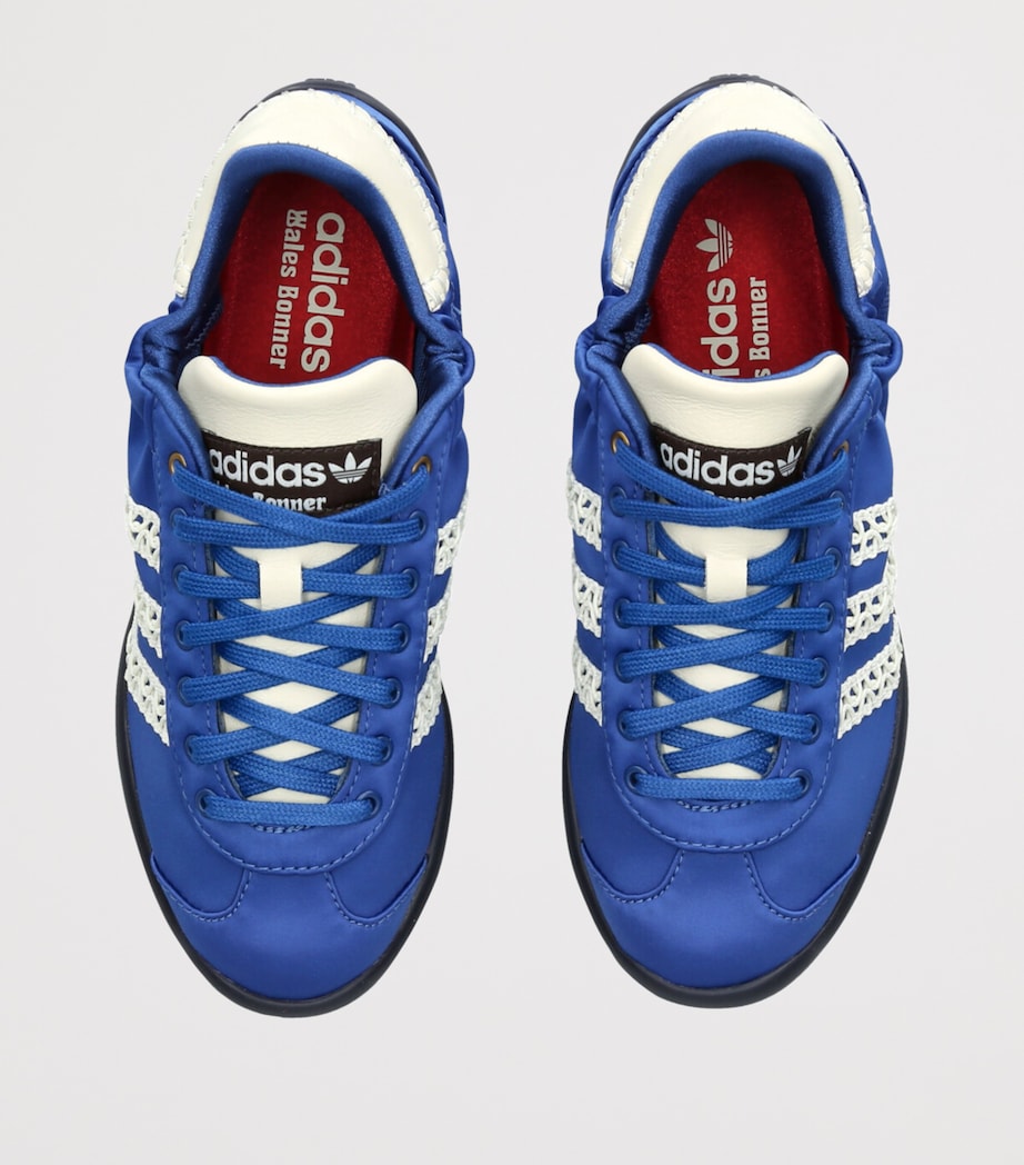 x Wales Bonner Satin Karintha Sneakers BLUE Image 4