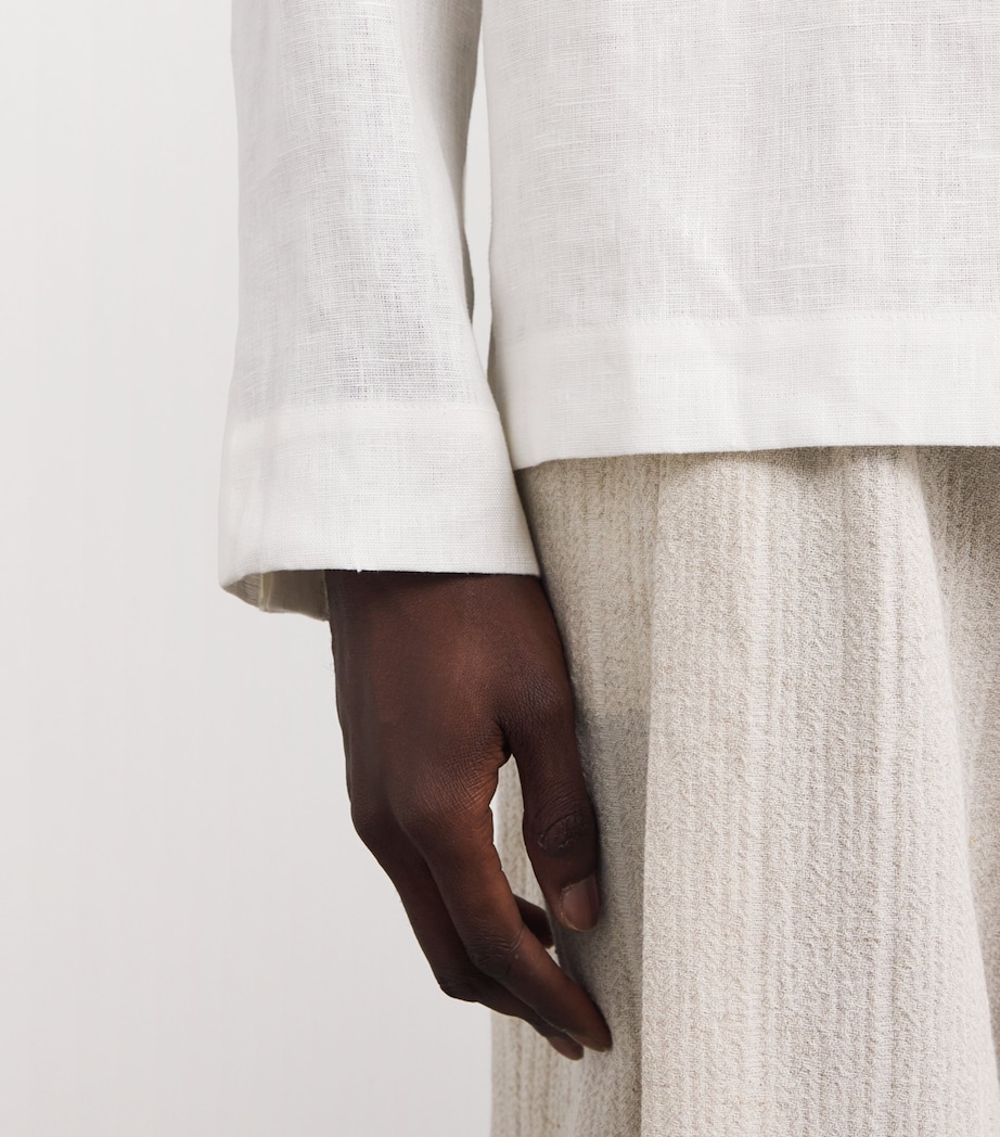 Stripe Henley T-Shirt WHITE Image 6