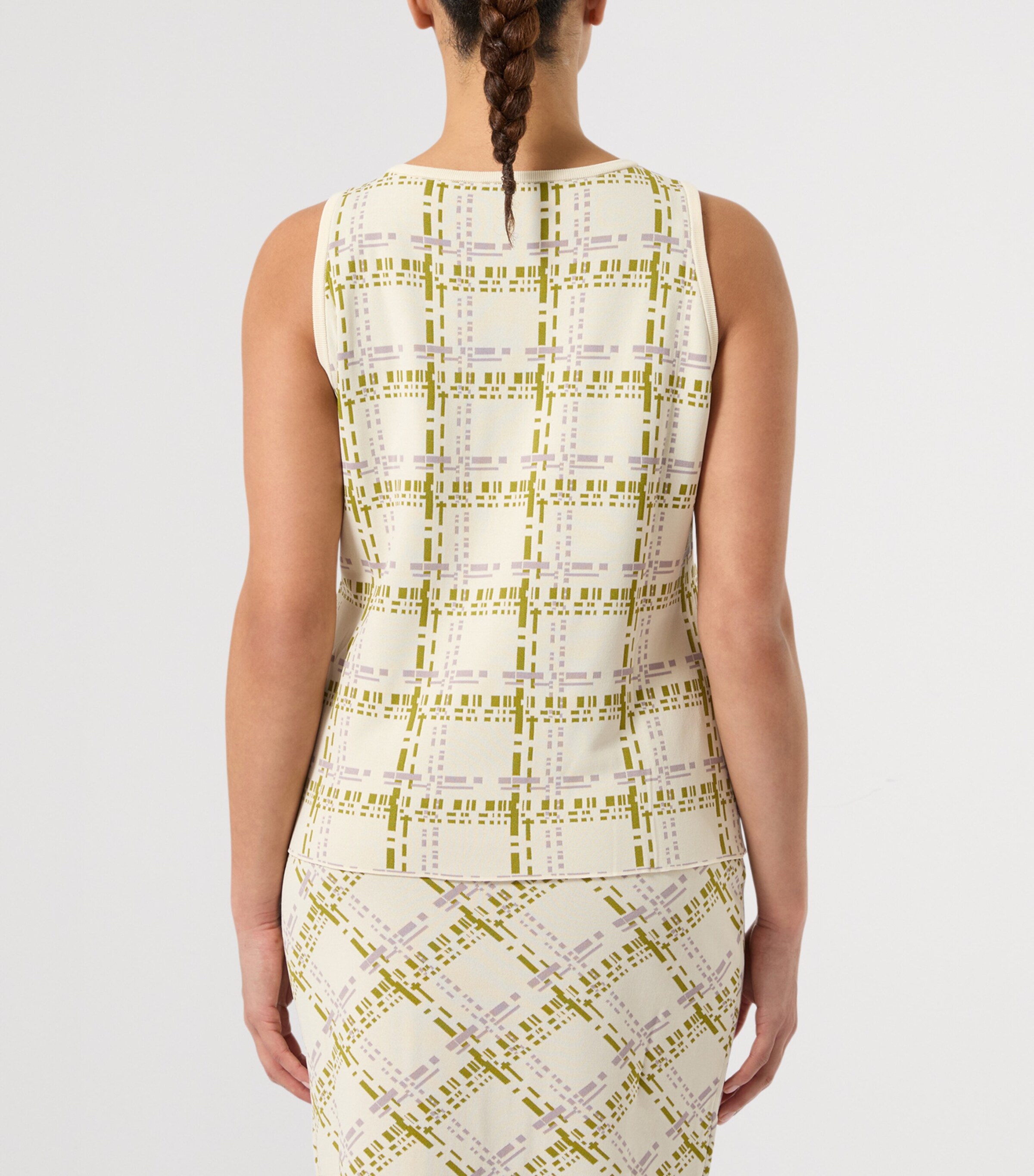 Marina Rinaldi Womens Jacquard Tank and Cardigan Set Ivory Image 4