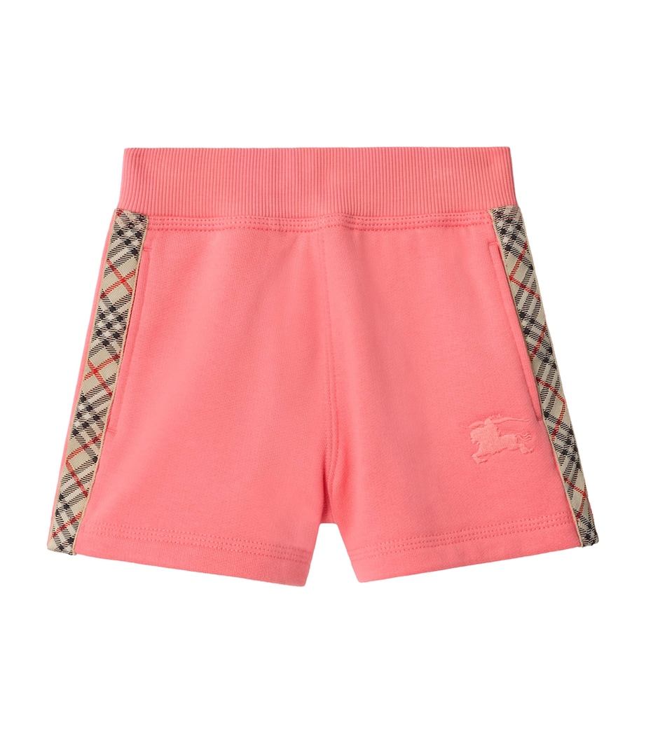 Burberry Kids Cotton Check-Trim Shorts (6-36 Months) Pale Hibiscus Image 1