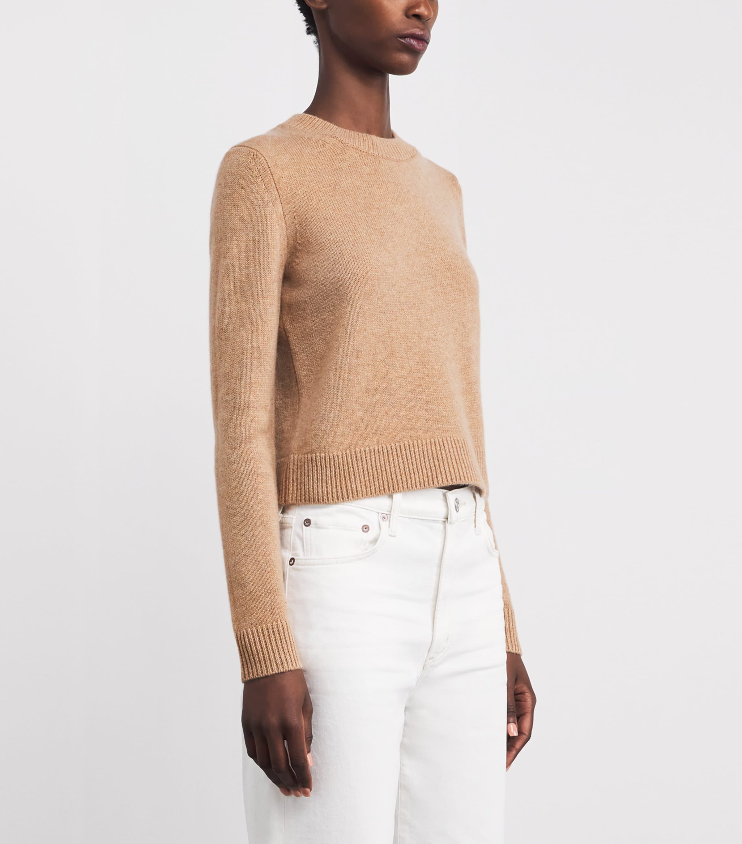 Cashmere Cropped Sweater CAMEL MELANGE Image 3