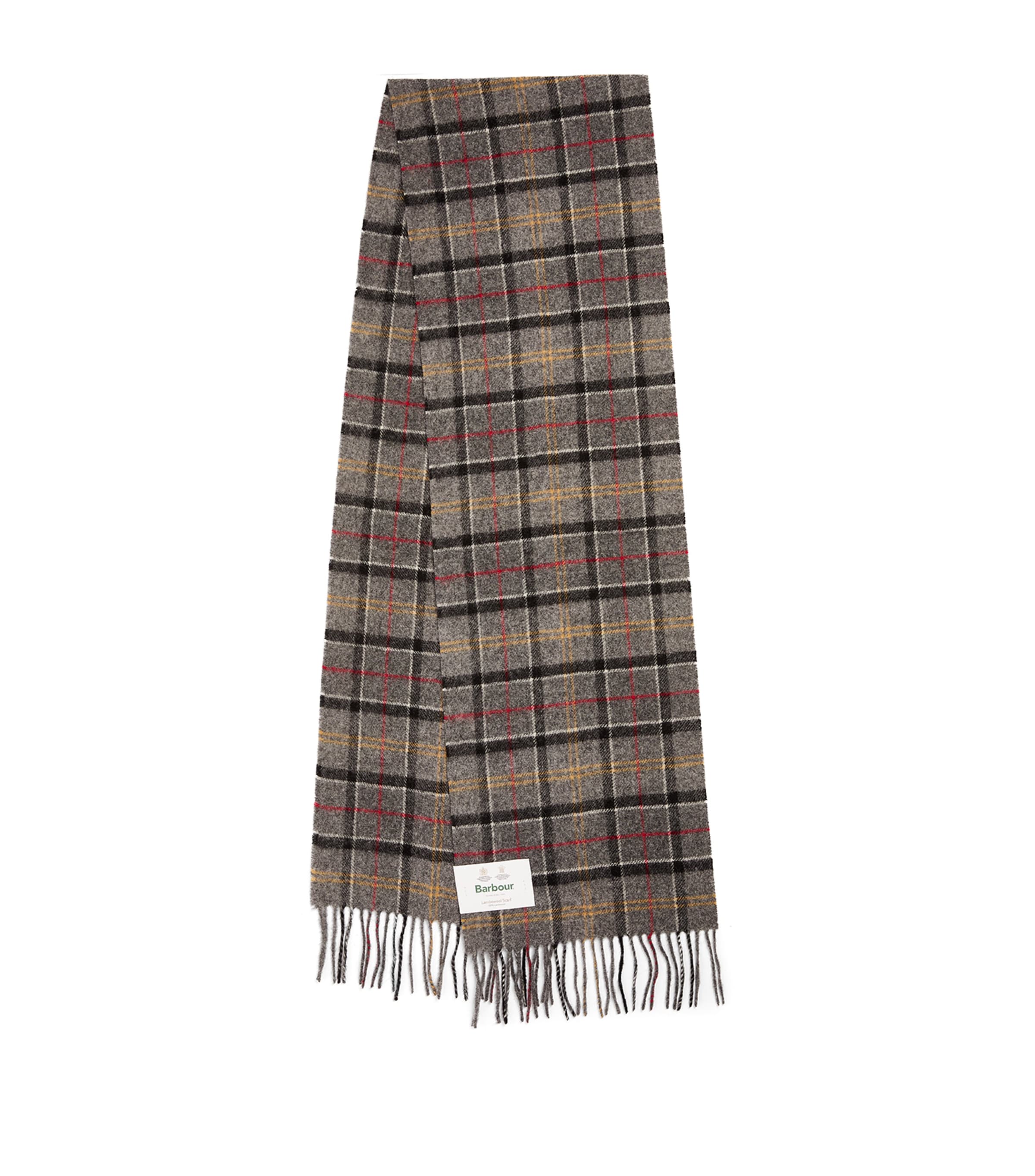 Barbour Wool Tartan Scarf In Gray