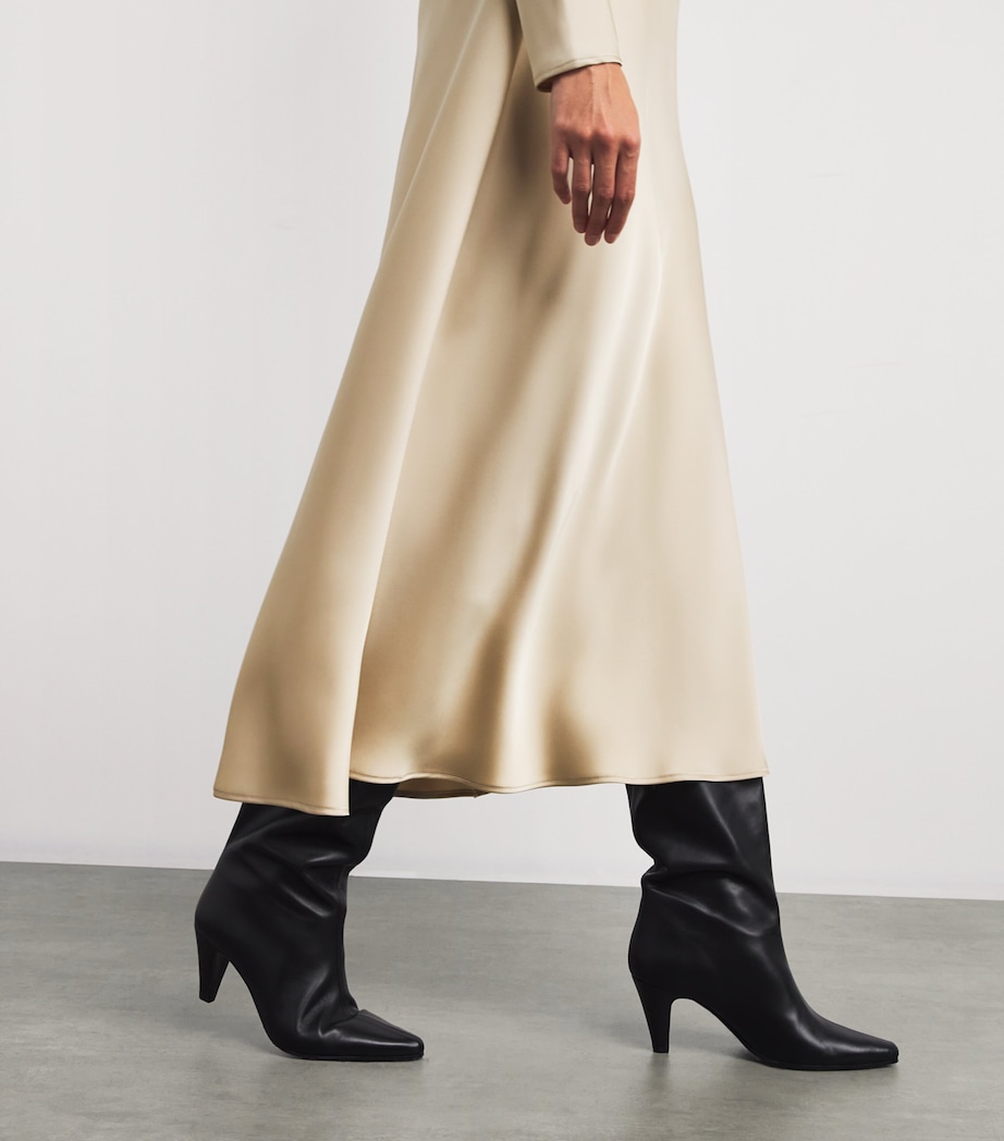 Satin Midi Dress BEIGE Image 4