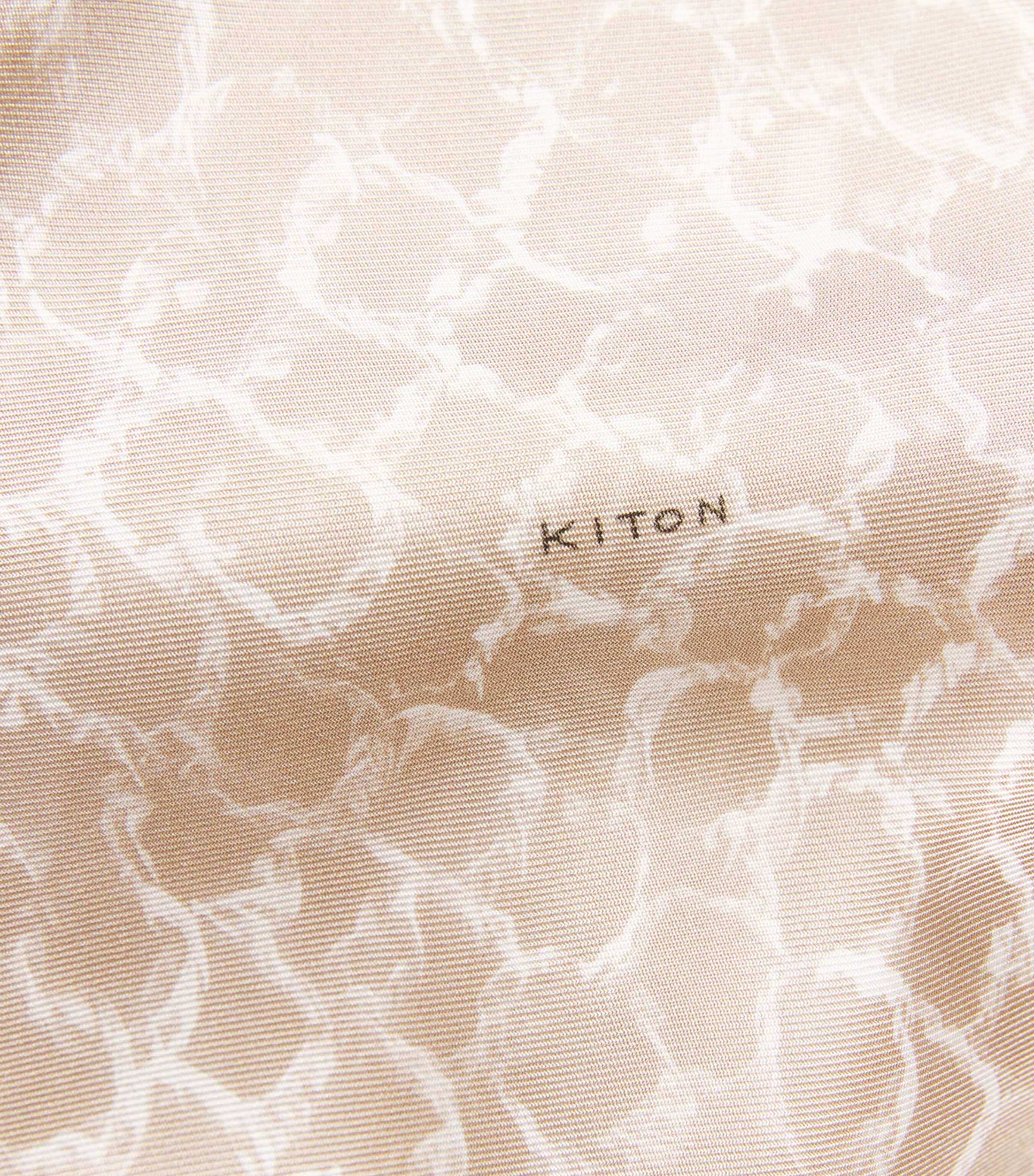Kiton Womens Silk Printed Scarf-Detail Maxi Dress Light Beige Print Image 6