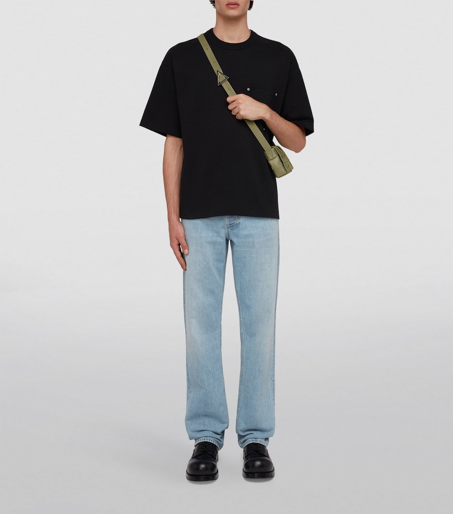 Small Leather Cassette Cross-Body Bag TRAVERTINE-SILVER Image 3