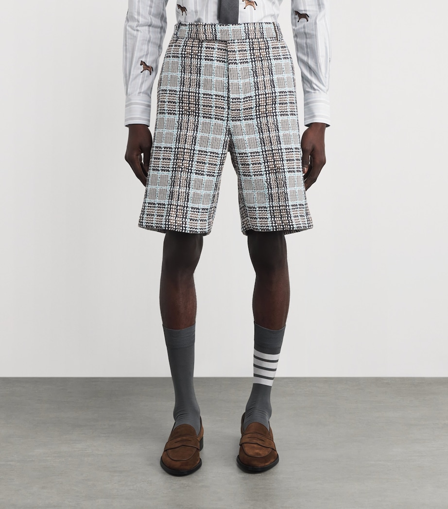 Plaid Straight Chino Shorts LIGHT BLUE Image 3