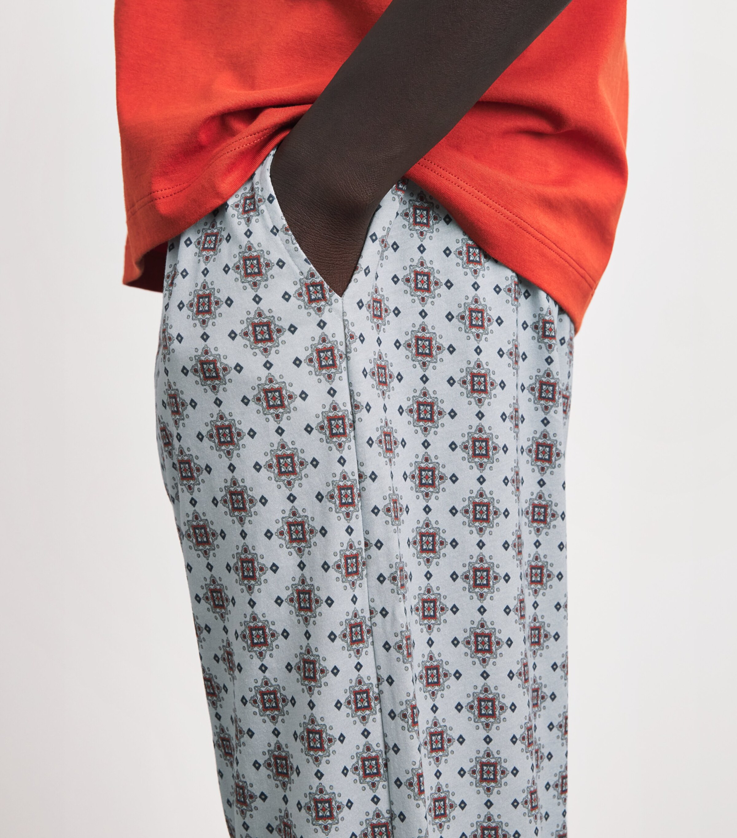 Hanro Mens Cotton Night & Day Lounge Trousers Celestial Image 3