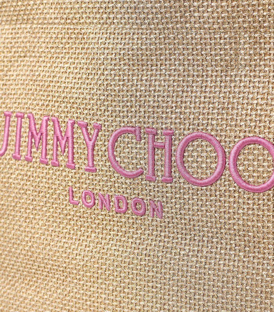 Raffia Beach Tote Bag GOLD/FUCHSIA/LIGHT G Image 3