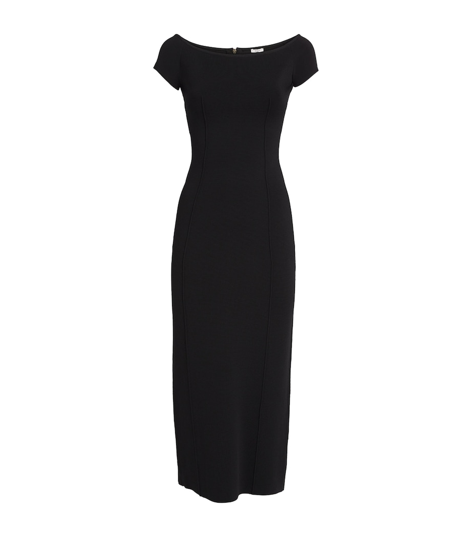 Milano-Knit Foin Compact Maxi Dress BLACK Image 1