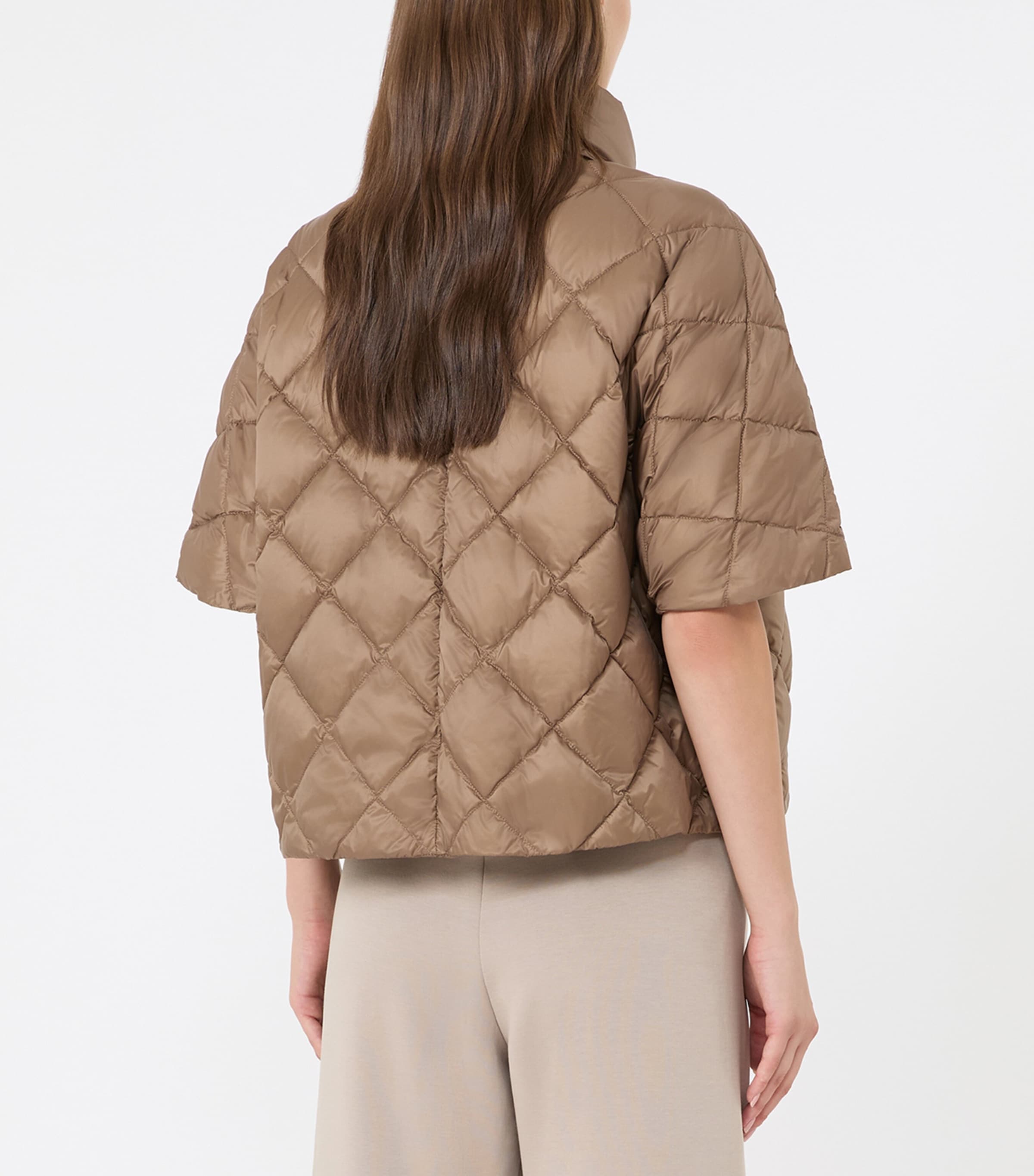 Max Mara Womens Short-Sleeve Quilted Jacket Camel Image 3