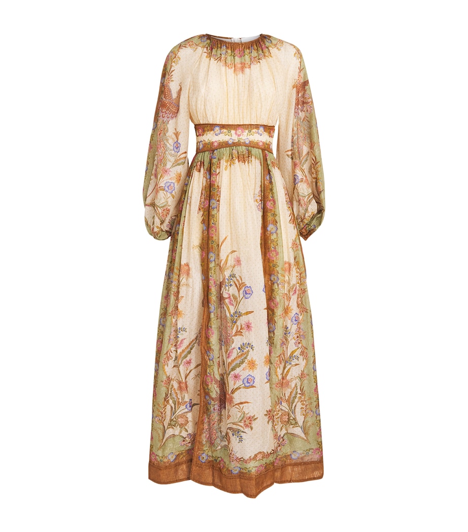 Zimmermann Womens Cotton-Silk Indra Maxi Dress Cksf Crm Khk Sf Flrl Image 1