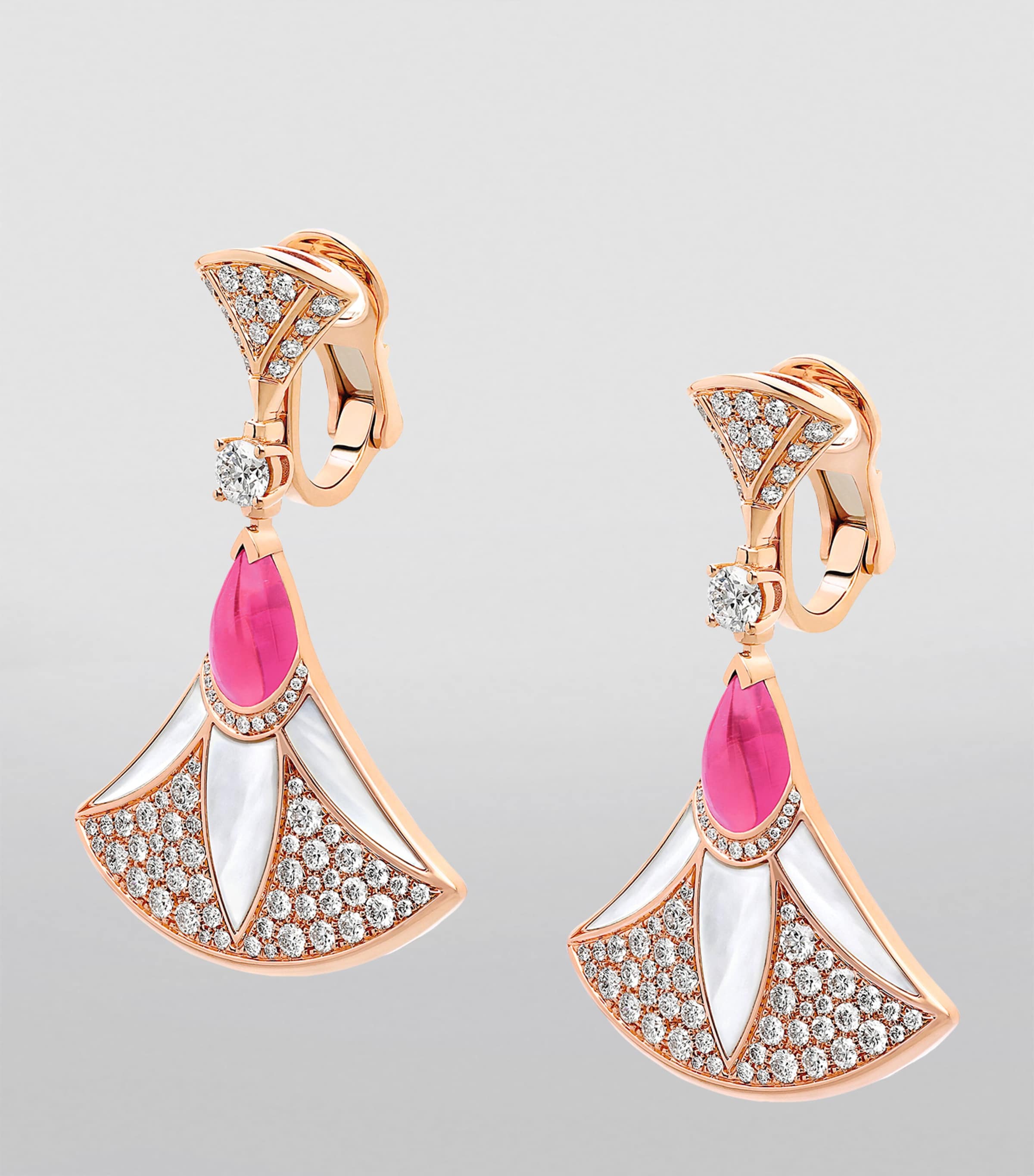Rose Gold, Diamond and Mother-of-Pearl Diva’s Dream Earrings PINK GOLD Image 4
