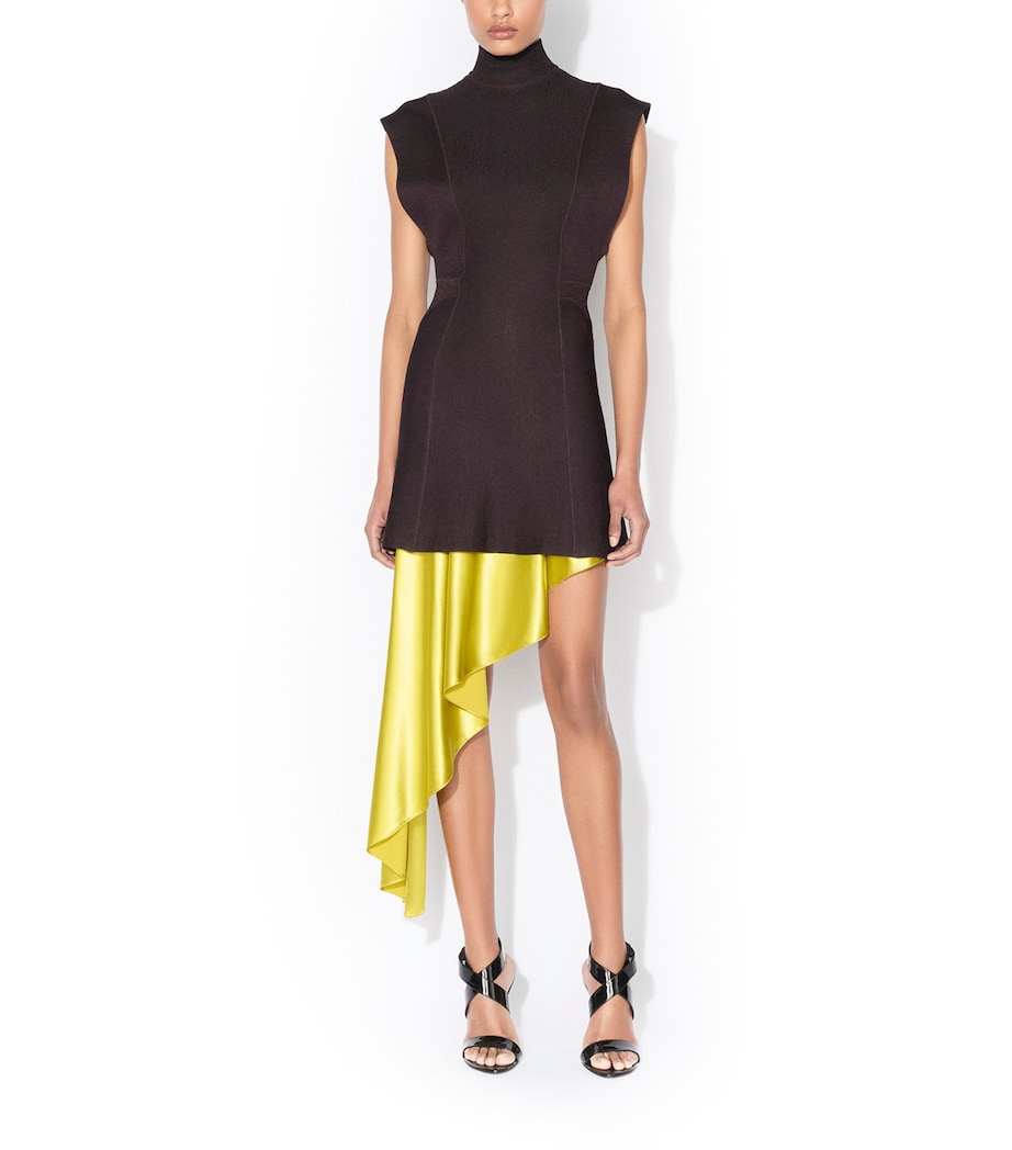 Alaïa Womens Structured Mini Dress Aubergine Image 2