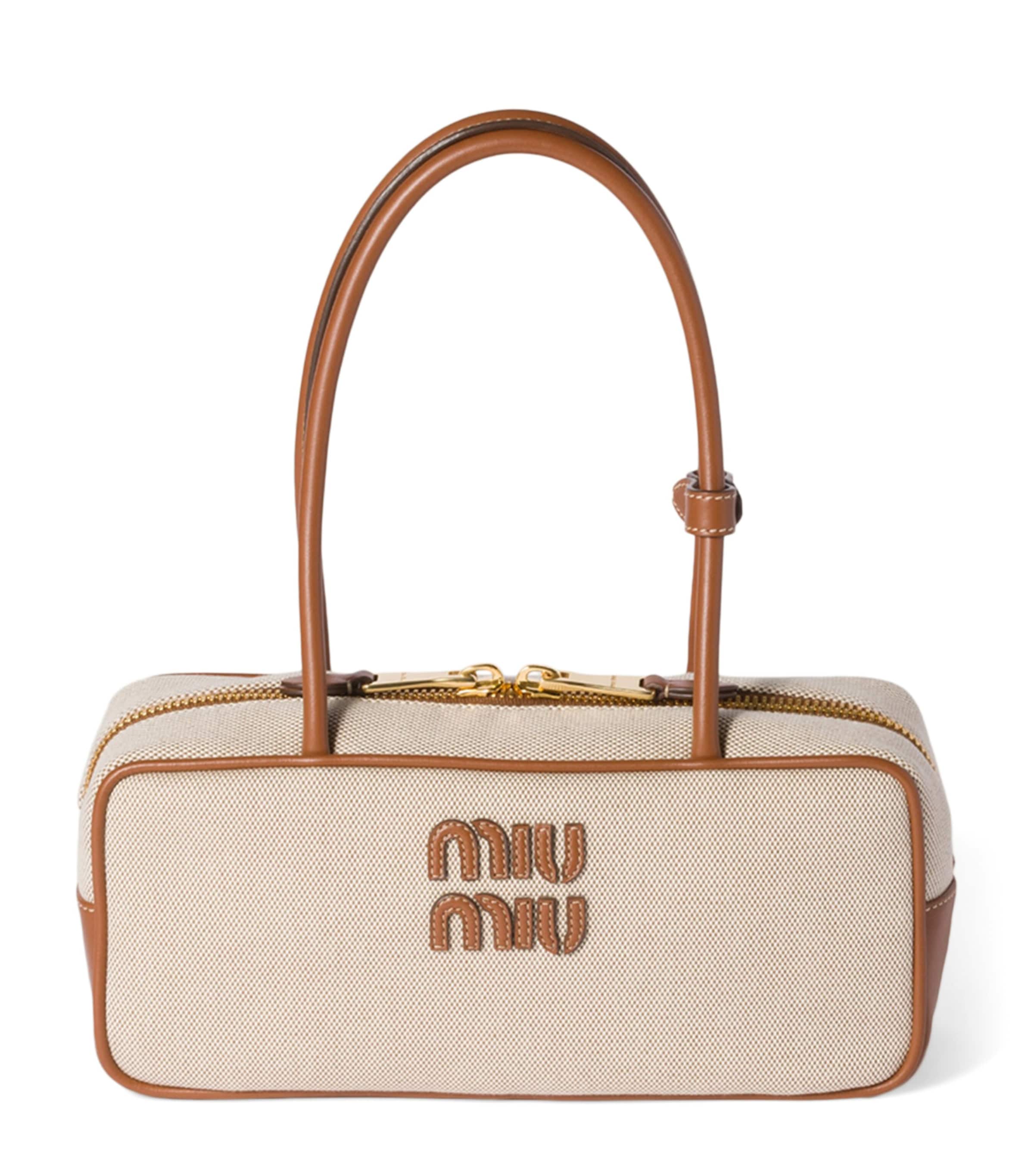 Canvas-Leather Beau Top-Handle Bag F062F Image 1