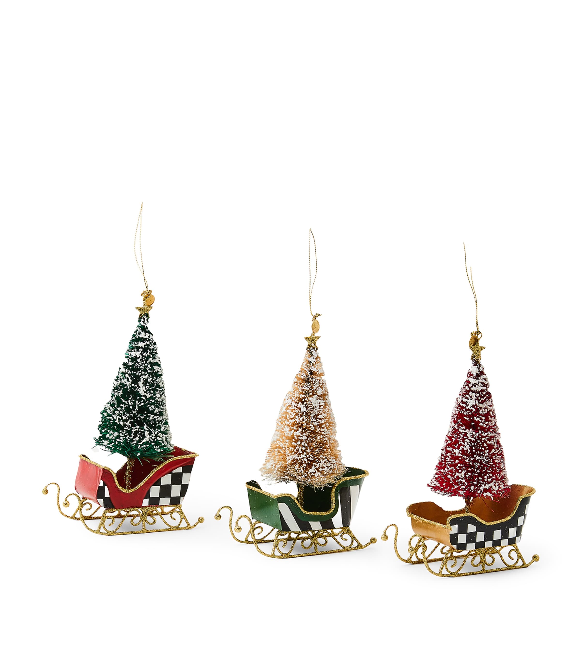 Shop Mackenzie-childs Courtly Bottle Sleigh Tree Decorations In Black