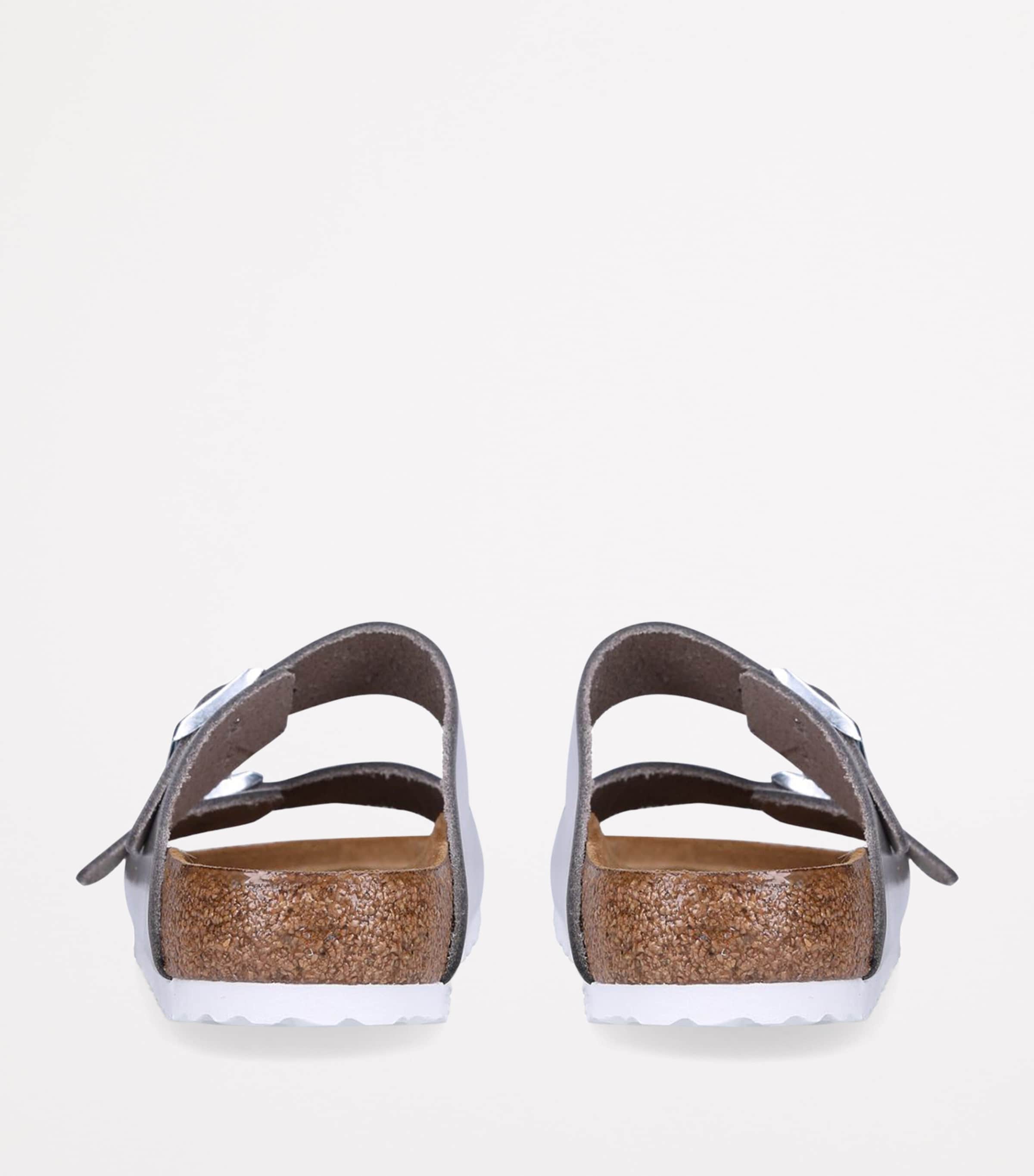 Leather Metallic Arizona Sandals SILVER Image 2