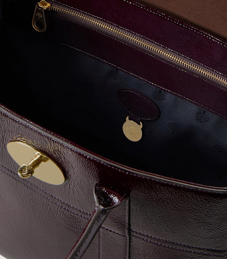 Patent Leather Bayswater Top-Handle Bag DEEP AUBERGINE Image 5