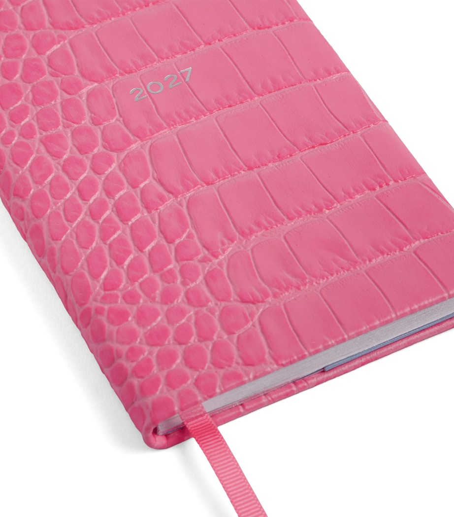 Smythson Leather Panama Weekly Diary 2027 Flamingo Image 5