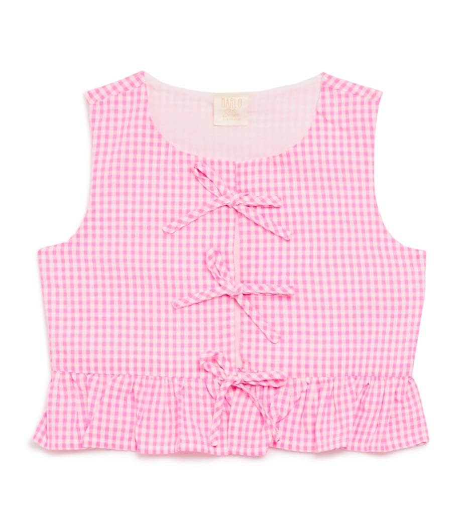 Cotton Gingham Elara Top (3-16 Years) PINK GINGHAM Image 1