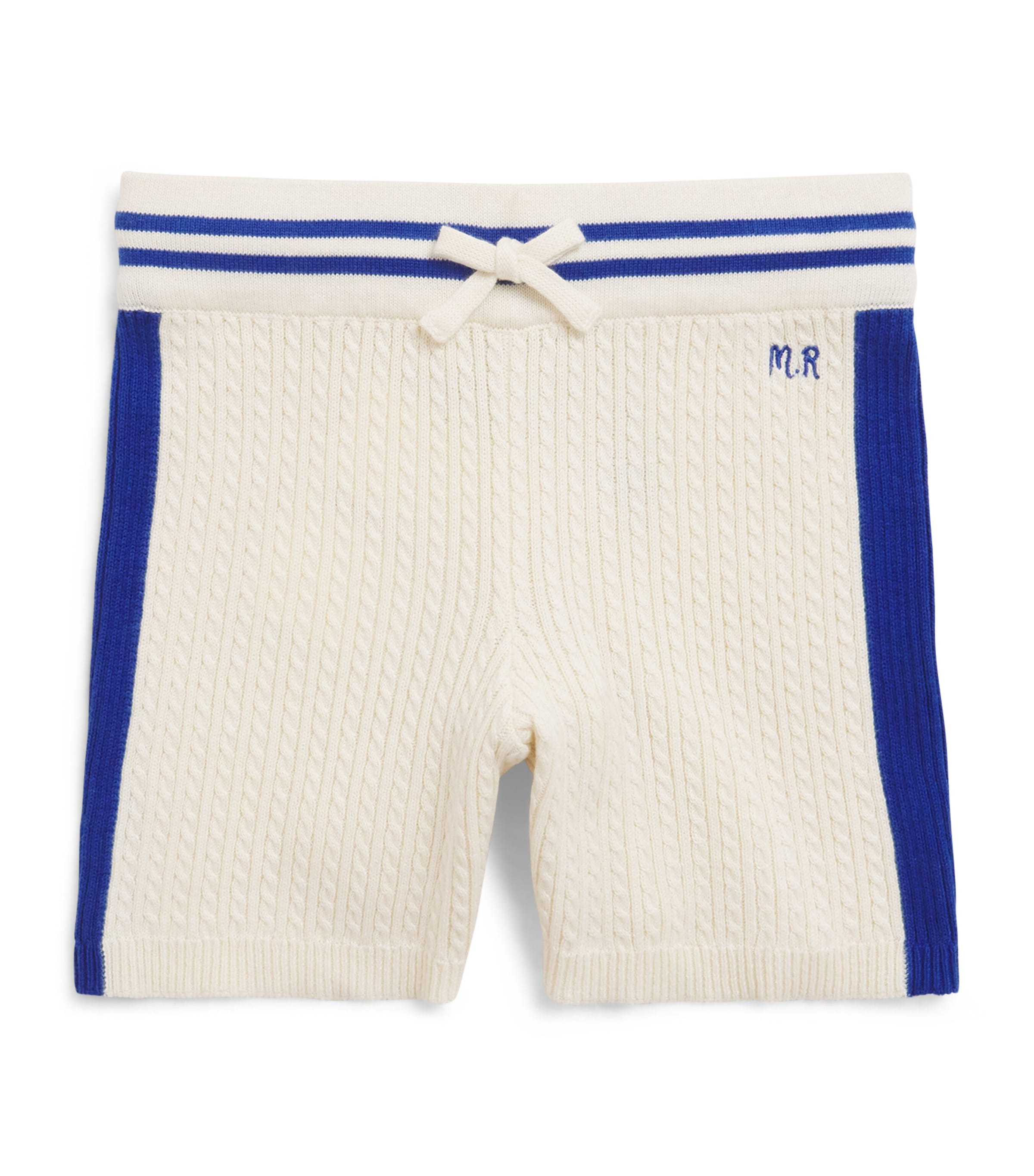 Mini Rodini Cable-Knit Shorts (3-11 Years) White Image 1