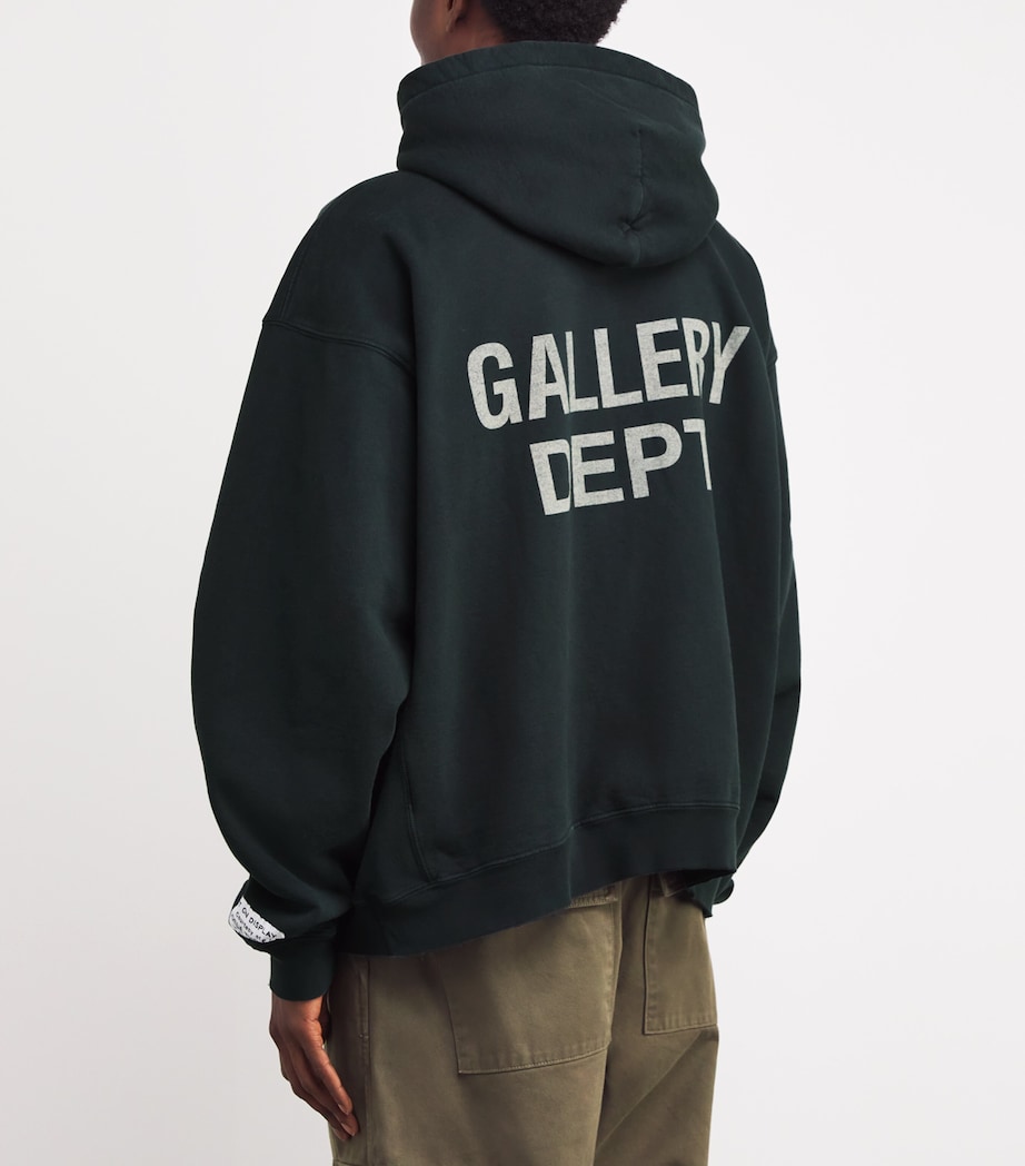 GALLERY DEPT. Mens Cotton Logo 90s Hoodie Vintage Black Image 3