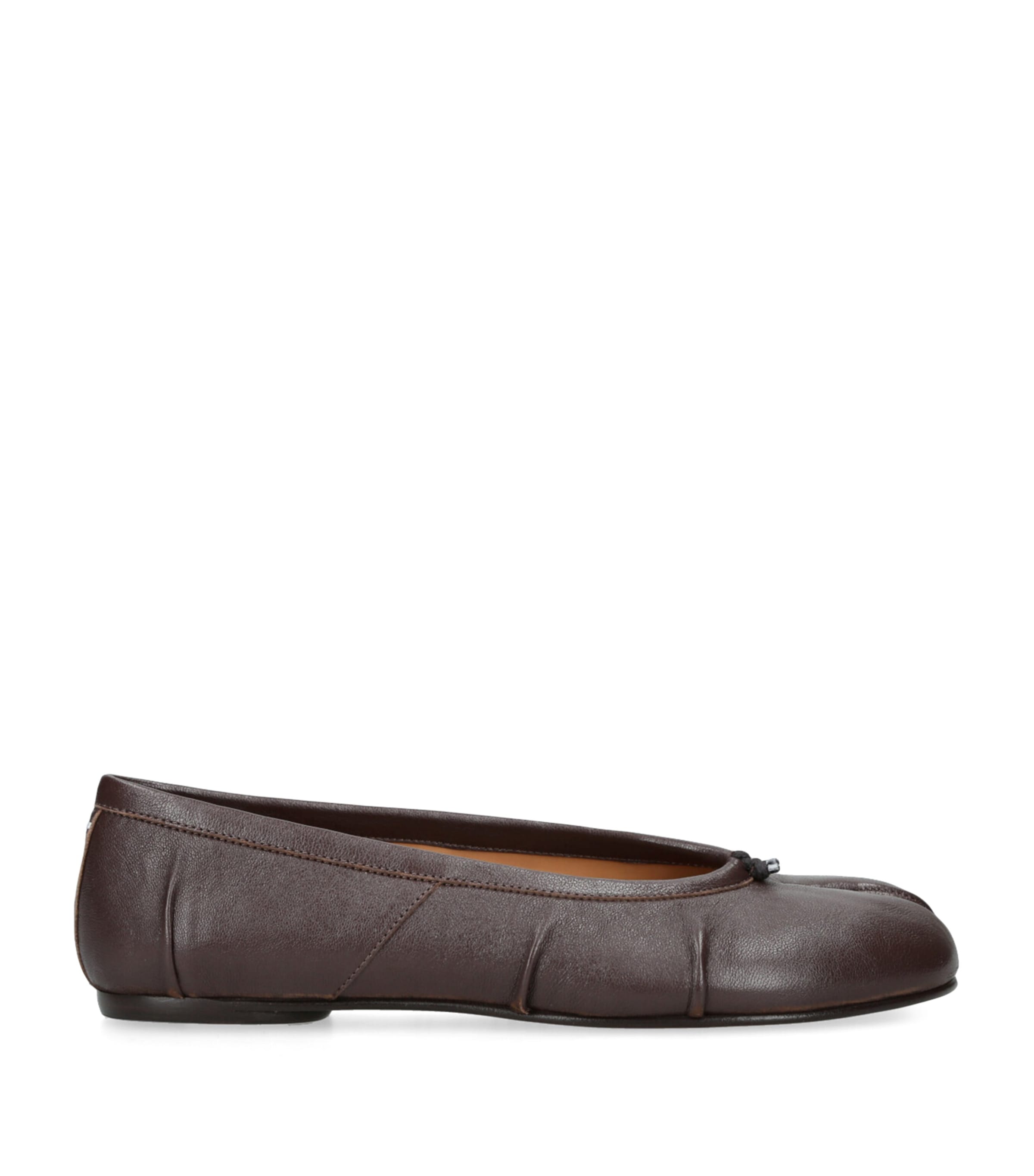 Maison Margiela Leather Tabi Ballet Flats | Harrods US