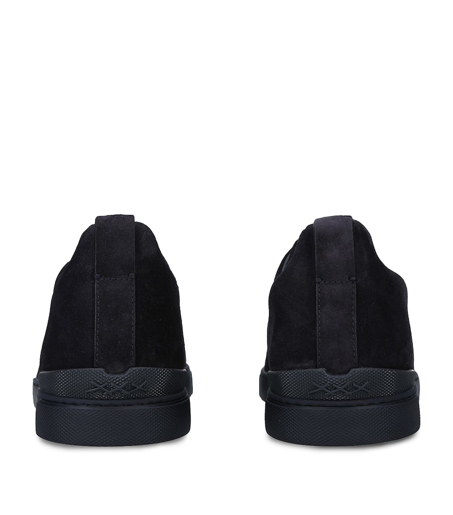 Suede Triple Stitch Sneakers NAVY Image 2