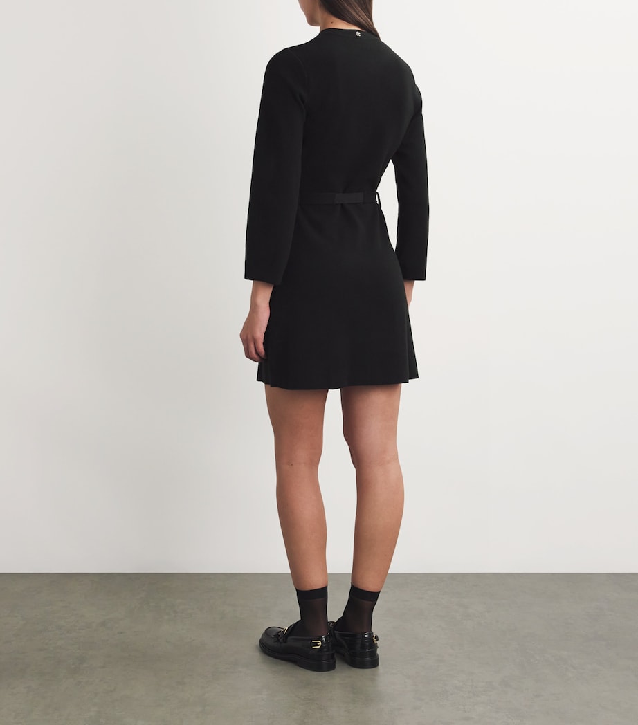 Knitted Cape Dress BLACK Image 3