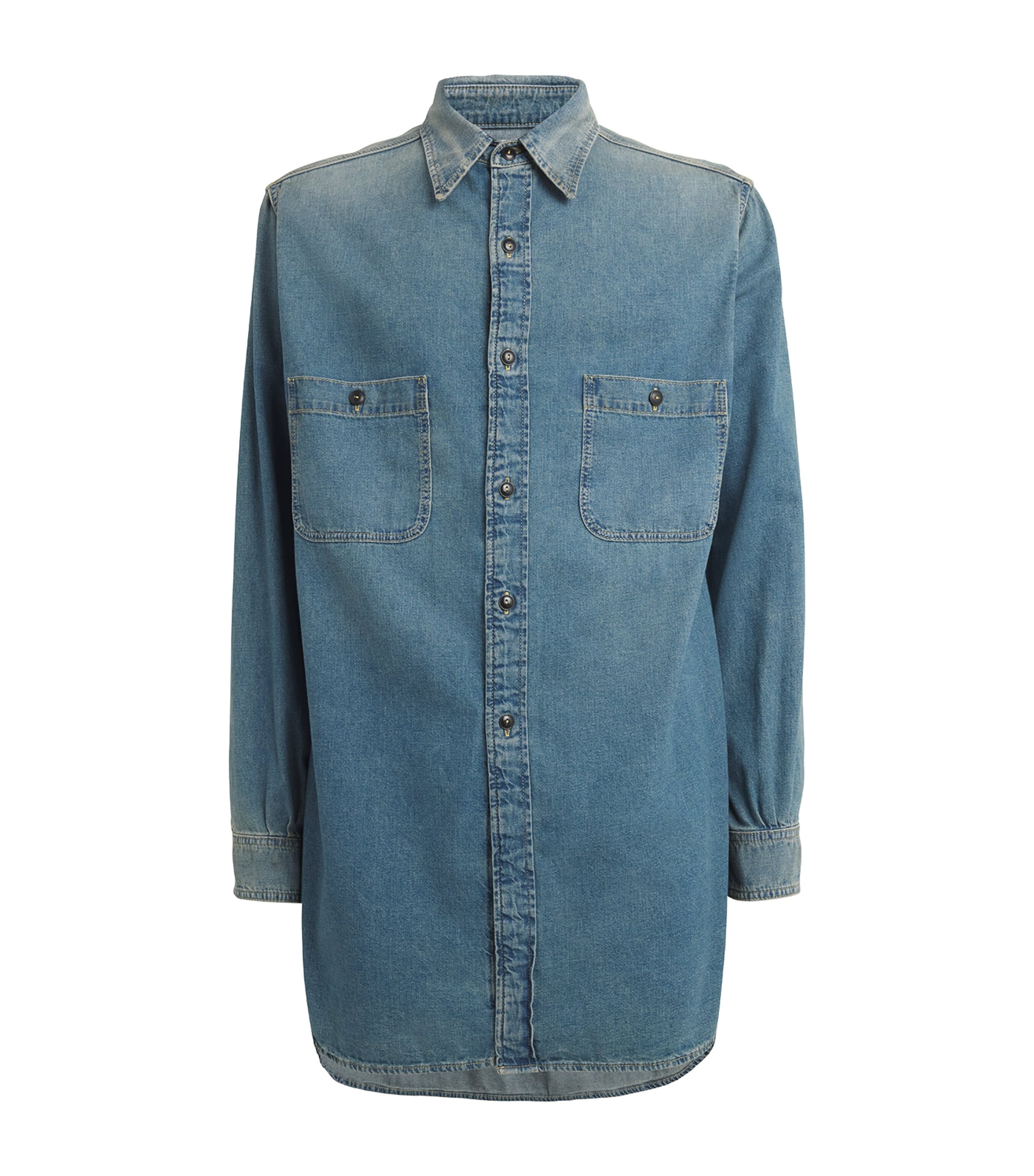 Shop Maison Margiela Denim Shirt In Blue